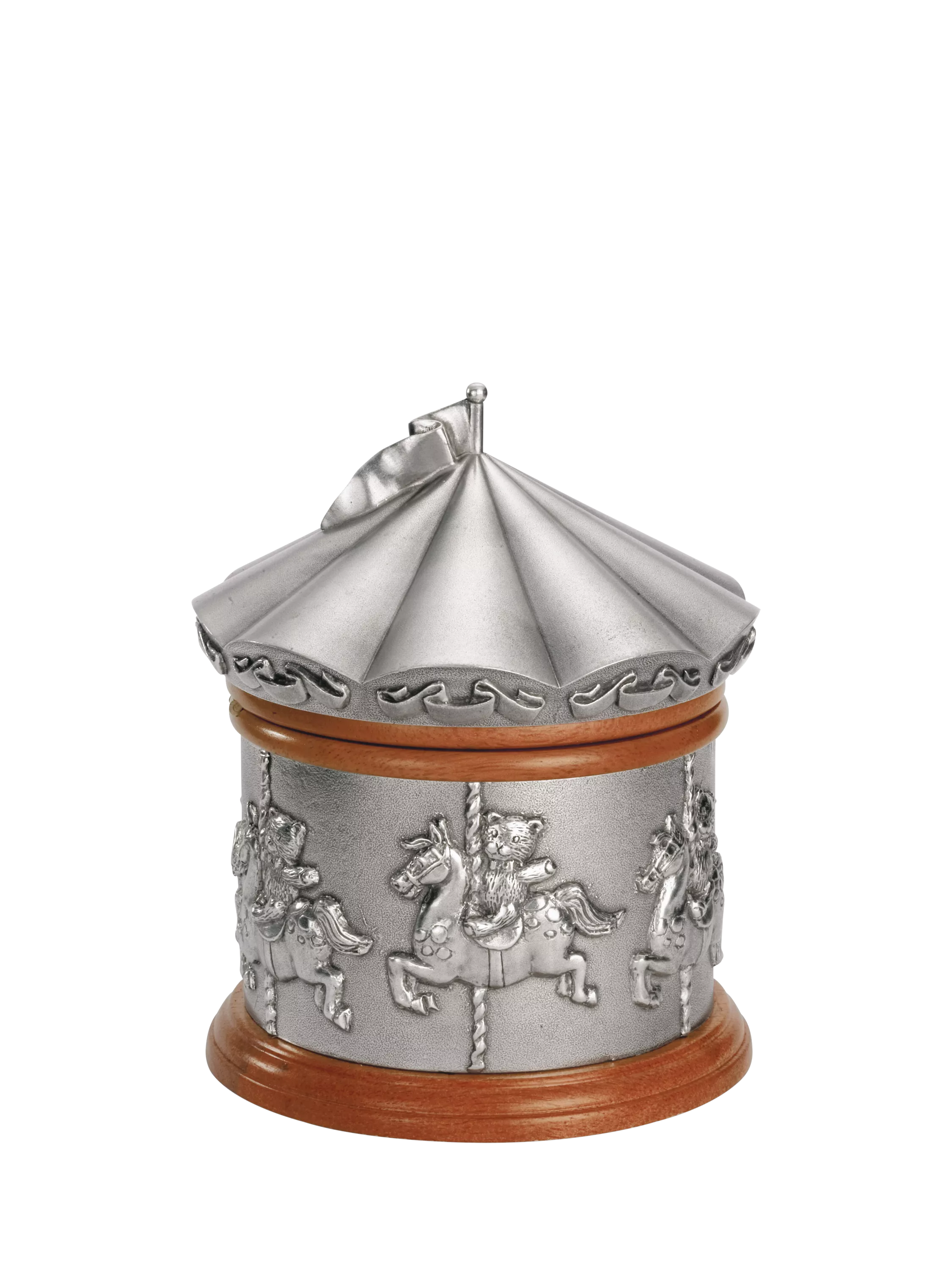 Royal Selangor pewter music box merry-go-round design, imported from the UK