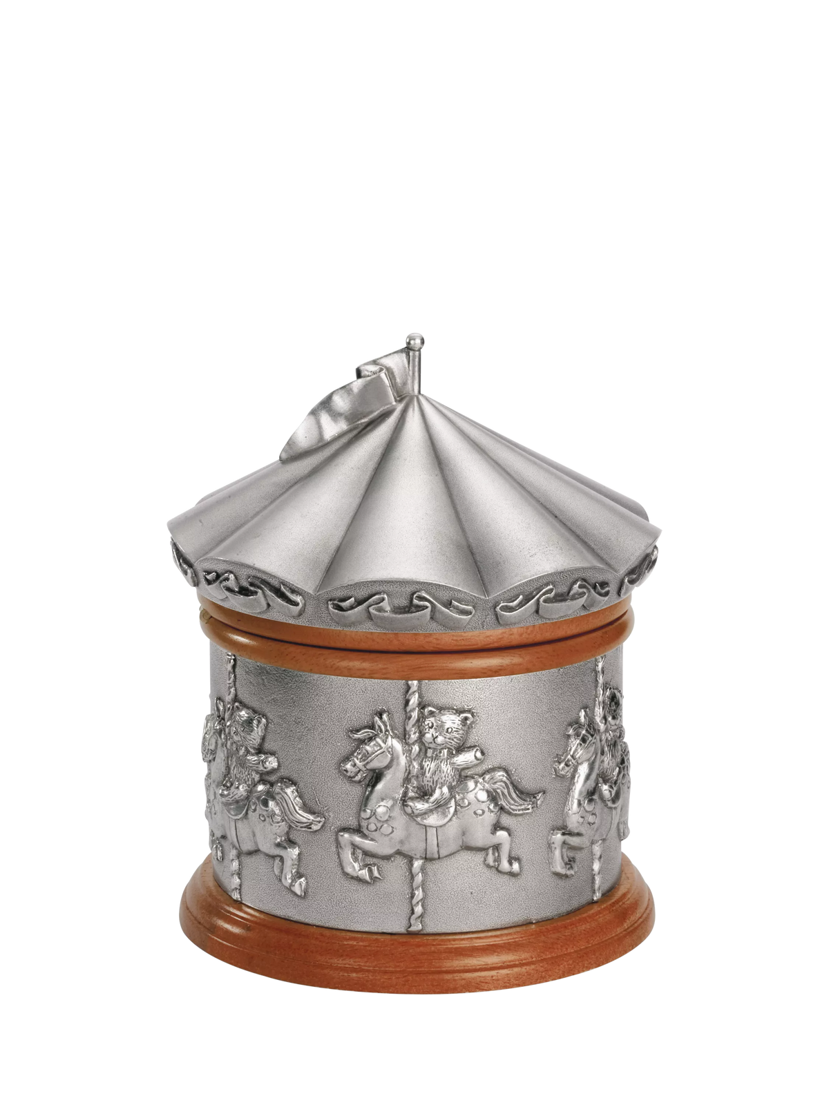 Royal Selangor pewter music box merry-go-round design, imported from the UK
