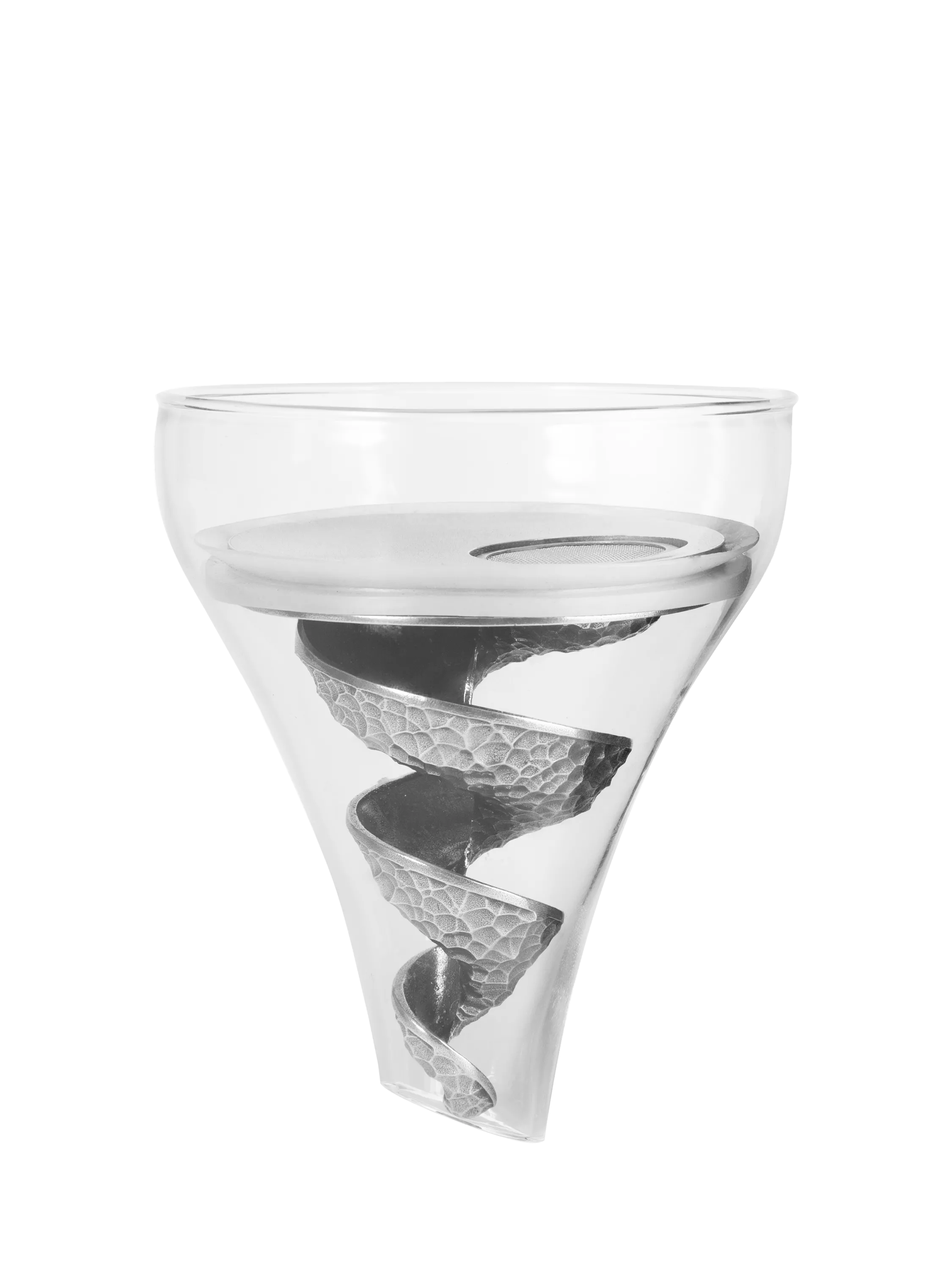 Royal Selangor Helix pewter wine funnel with sieve, imported from the UK