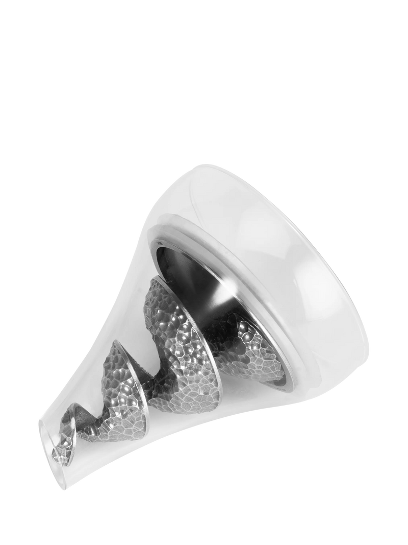 Royal Selangor Helix pewter wine funnel with sieve, imported from the UK