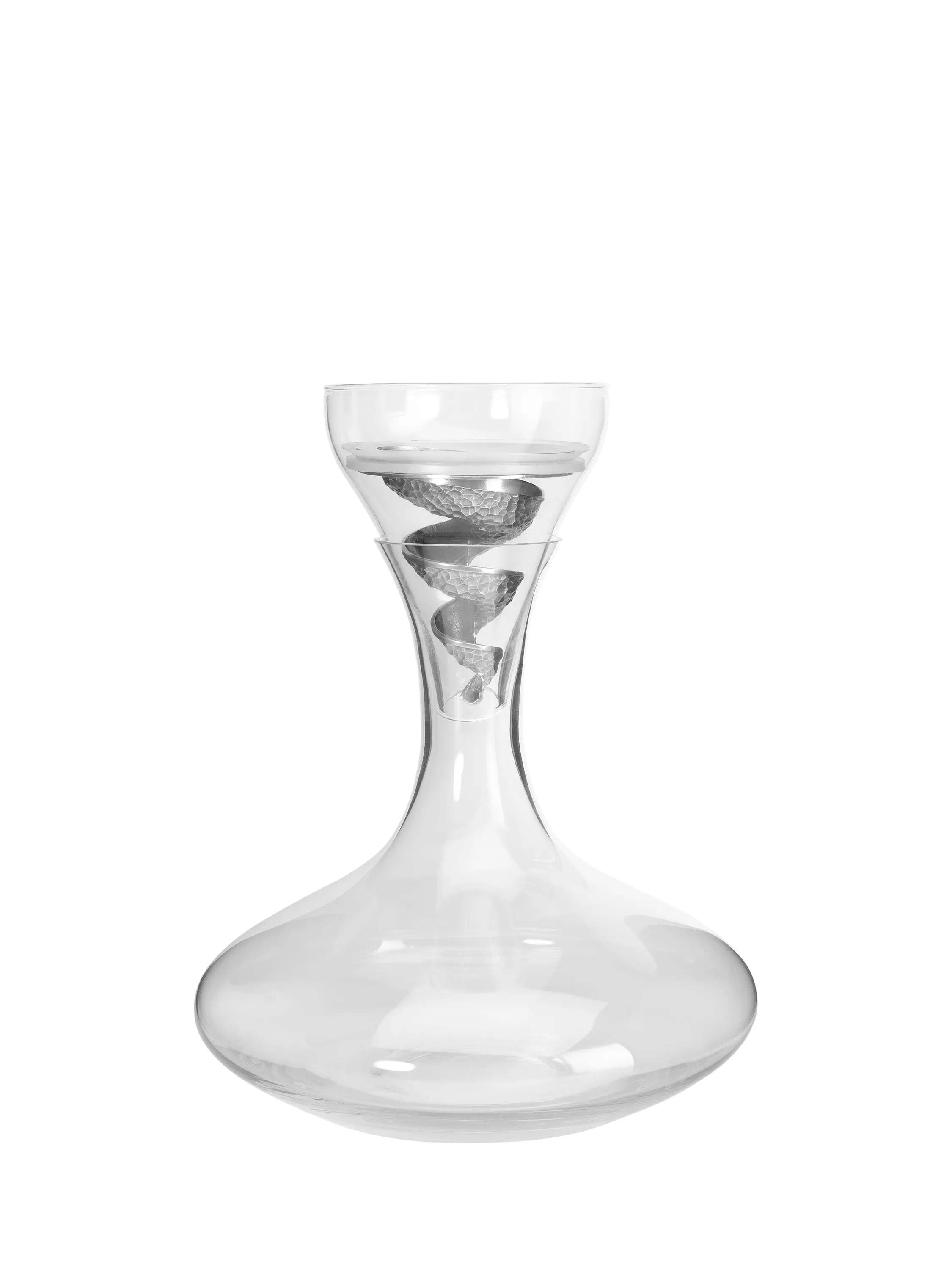 Royal Selangor Helix pewter wine funnel with sieve, imported from the UK