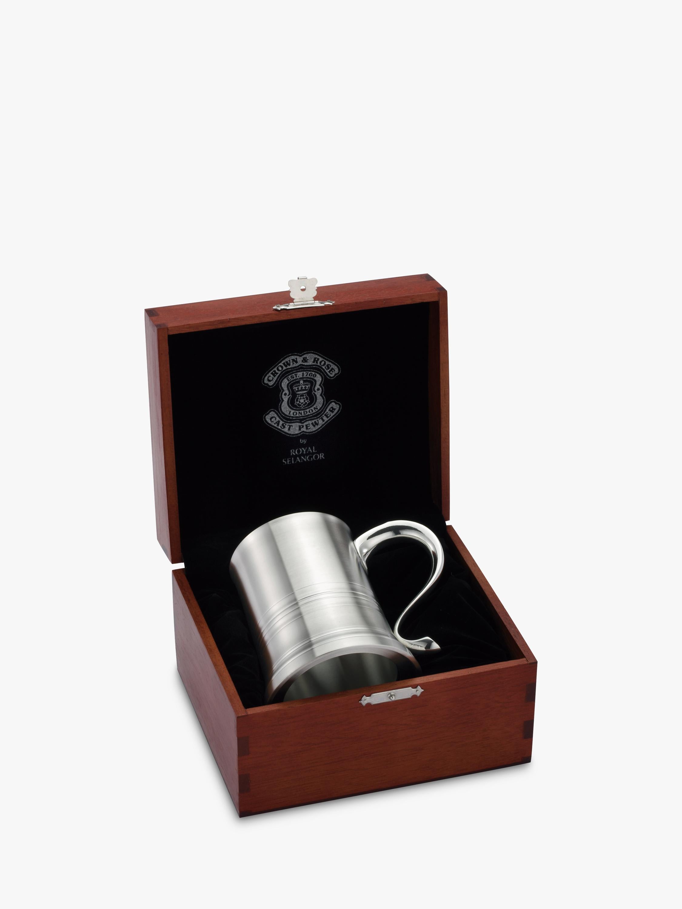 Royal Selangor Crown & Rose Eton pewter tankard 1 pint (British brand)