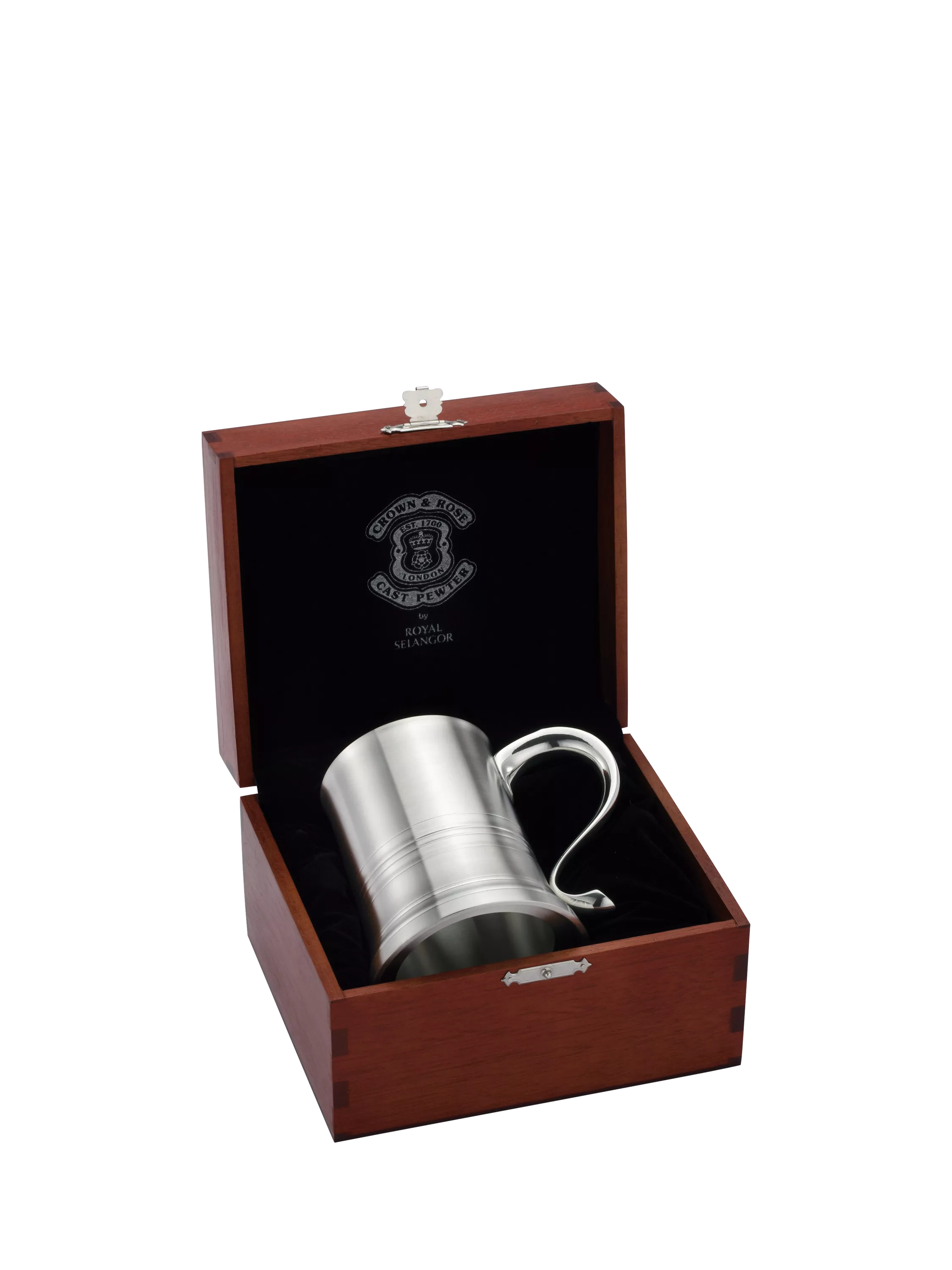 Royal Selangor Crown & Rose Eton pewter tankard 1 pint (British brand)