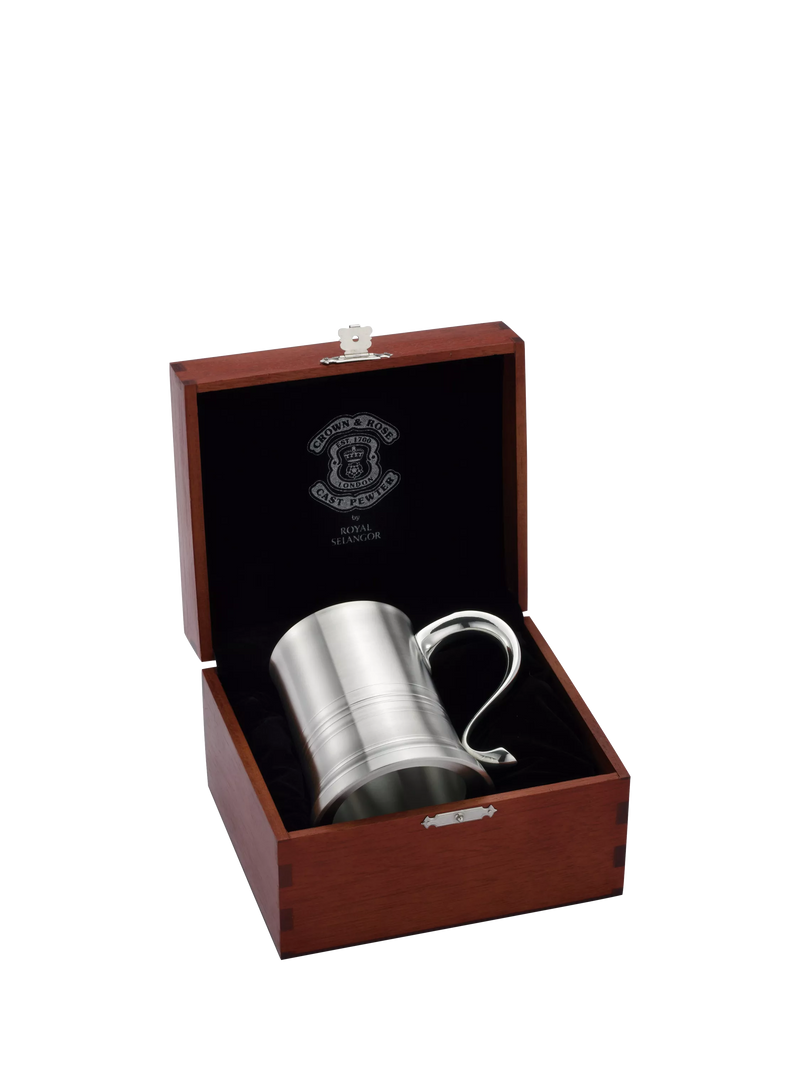Royal Selangor Crown & Rose Eton pewter tankard 1 pint (British brand)