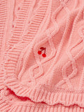 John Lewis Wander cherry cable knit baby blanket pink 70x100cm - British product