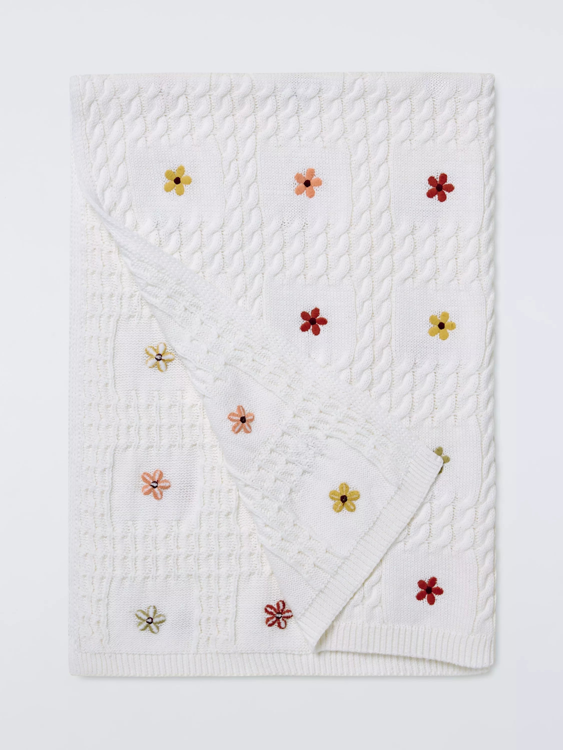 John Lewis embroidered floral baby blanket 70x100cm, imported from the UK