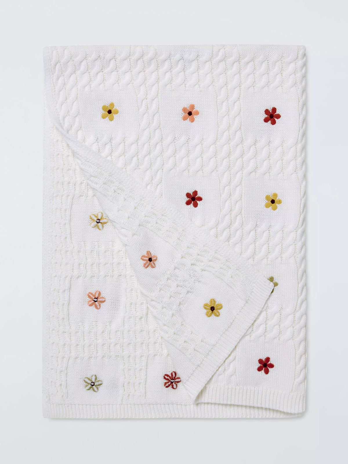 John Lewis embroidered floral baby blanket 70x100cm, imported from the UK