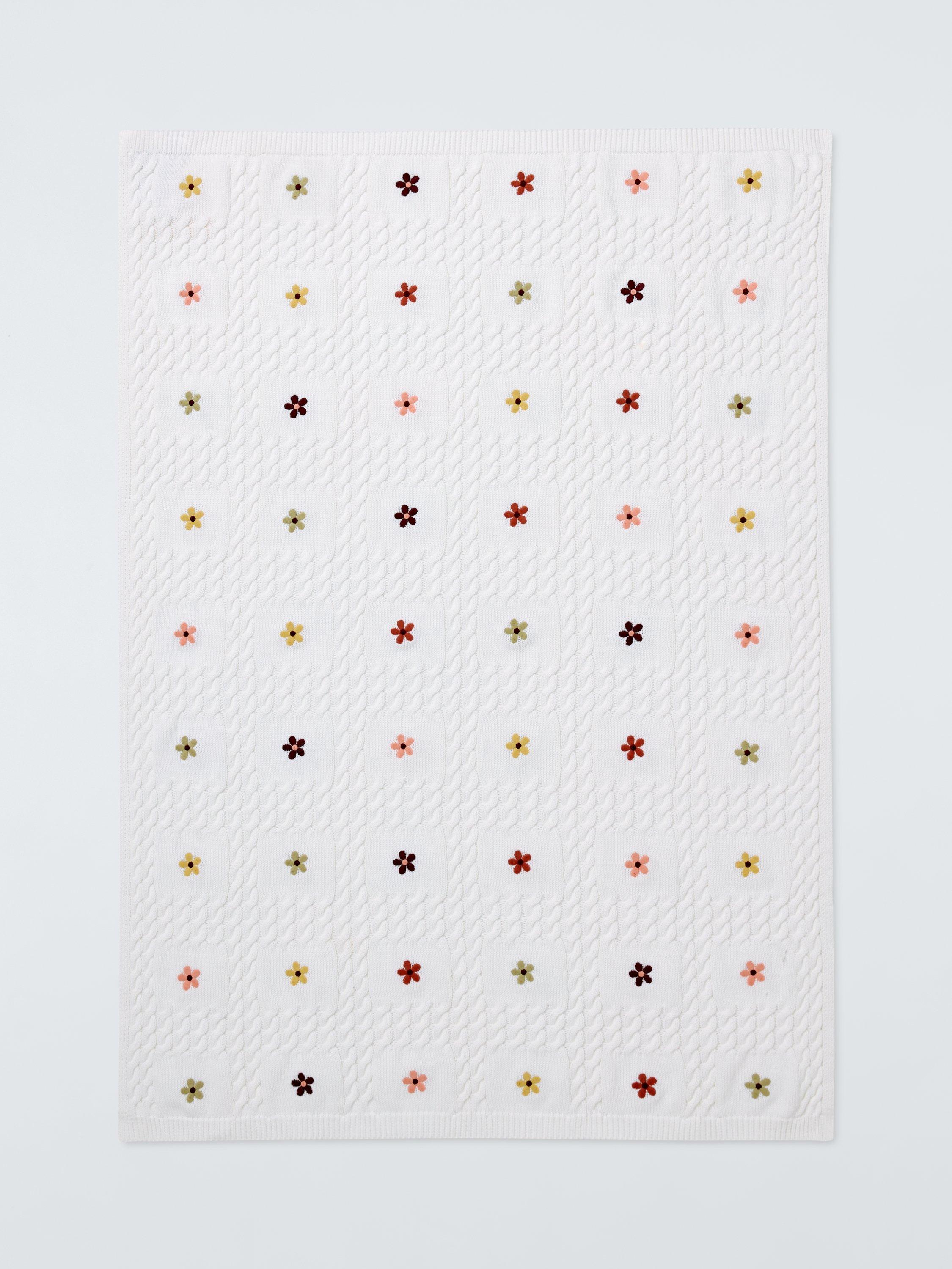 John Lewis embroidered floral baby blanket 70x100cm, imported from the UK