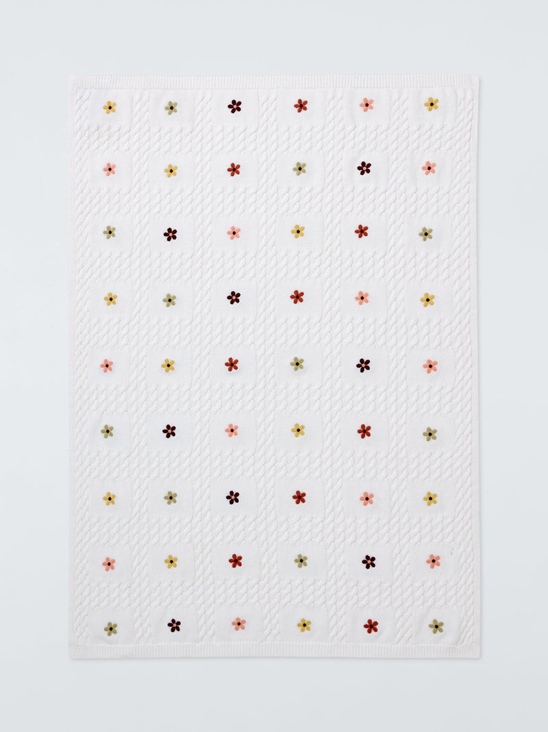 John Lewis embroidered floral baby blanket 70x100cm, imported from the UK