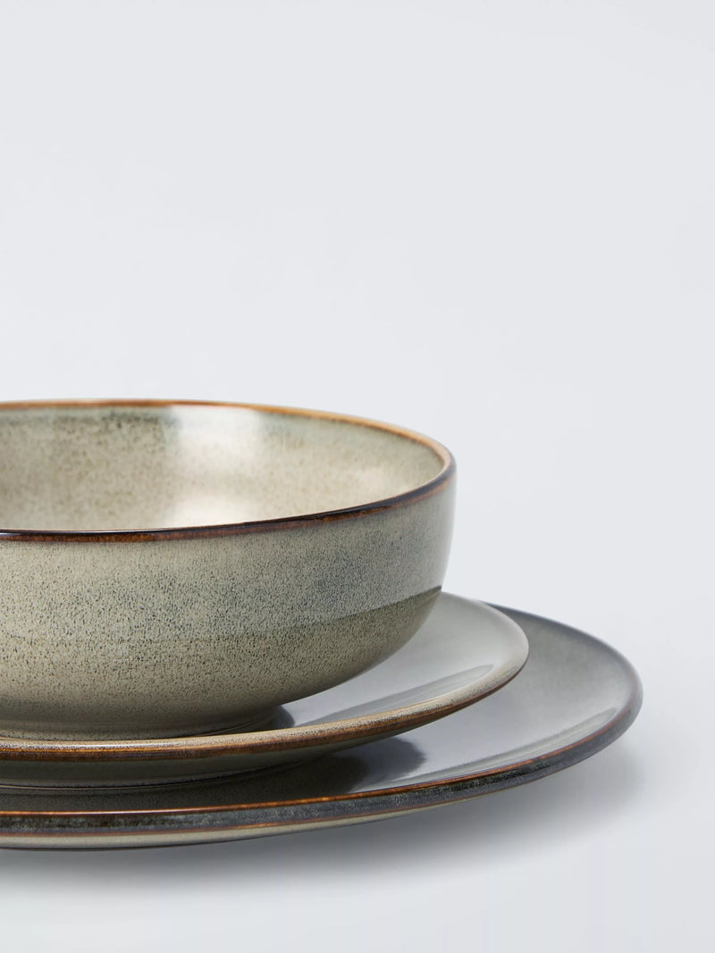 John Lewis Artisan stoneware dinnerware set 12 piece natural - British product