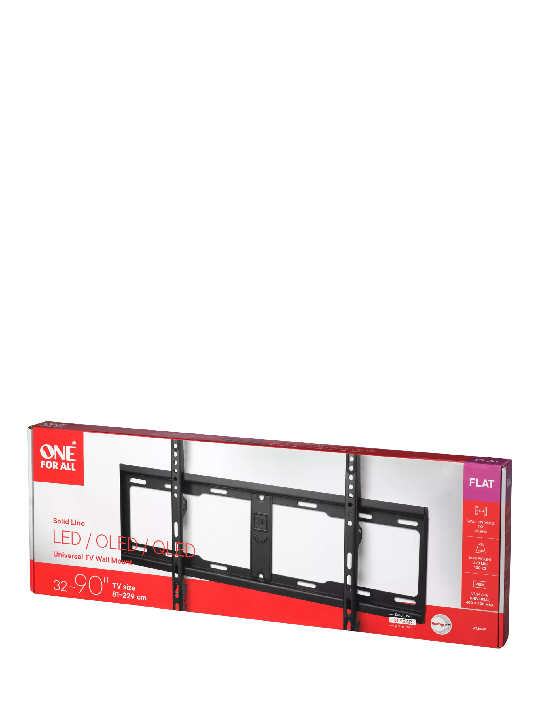 One For All flat fixed TV bracket for 32 to 90 inch TVs, imported from the UK