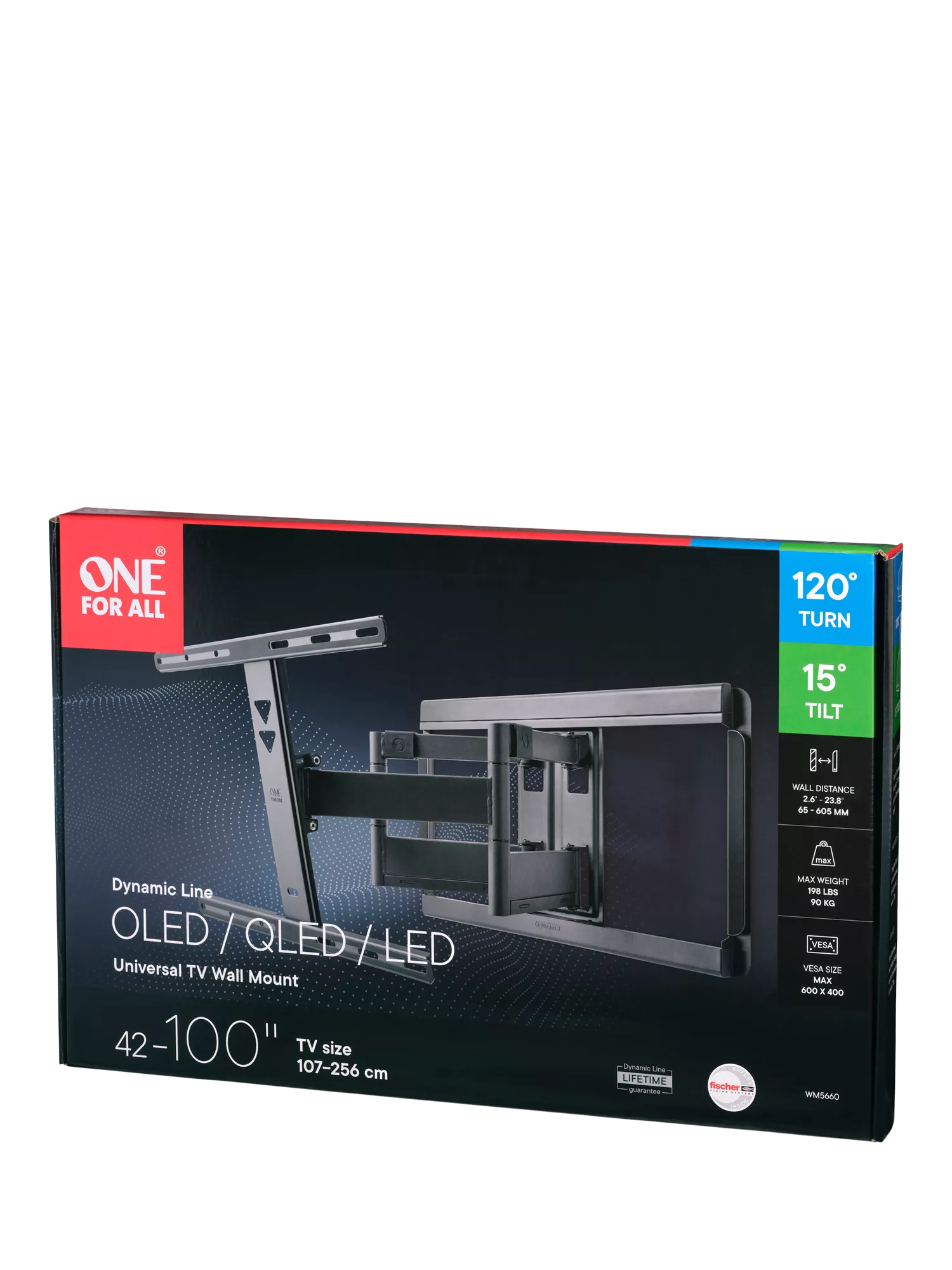 One For All WM5660 tilt turn TV bracket, imported from the UK