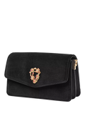 Aspinal of London Eliza velvet clutch bag black - British product