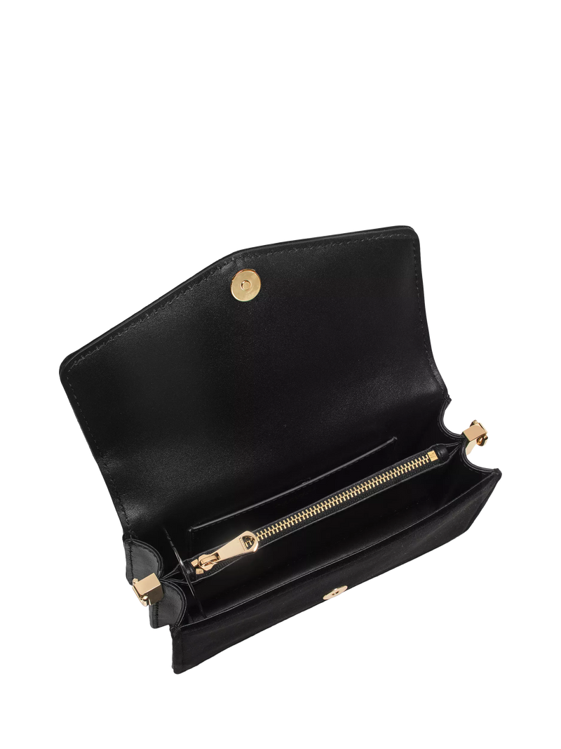 Aspinal of London Eliza velvet clutch bag black - British product