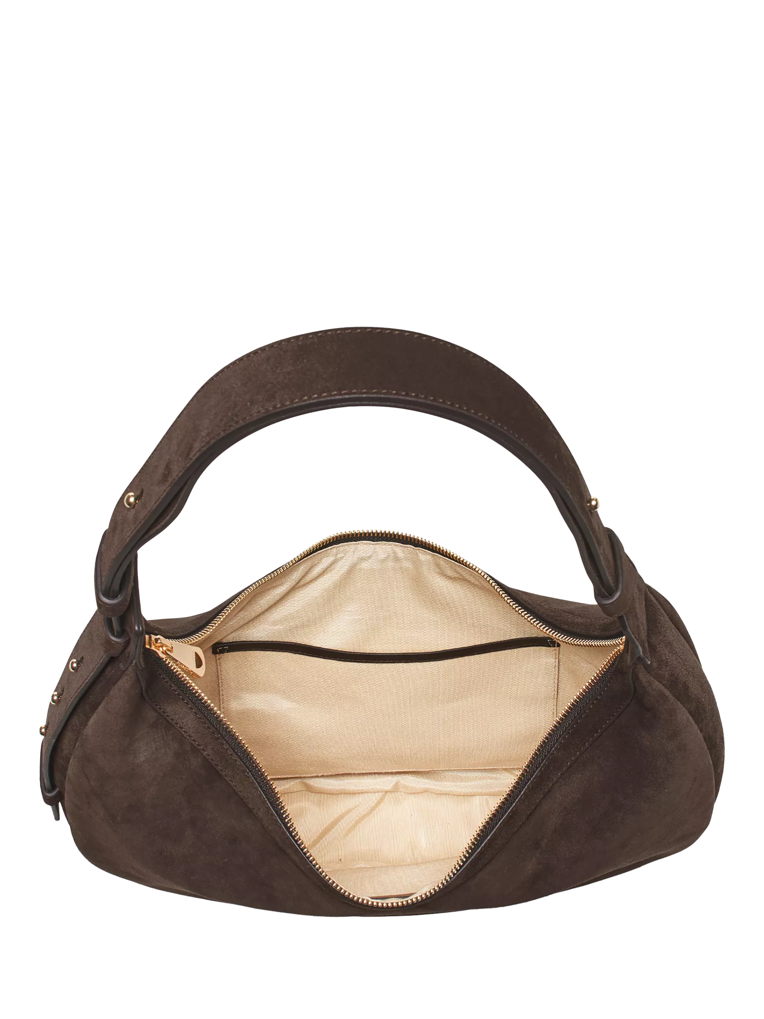 Aspinal of London large crescent suede bag, UK version