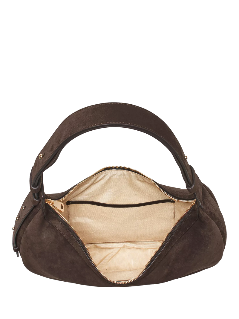 Aspinal of London large crescent suede bag, UK version