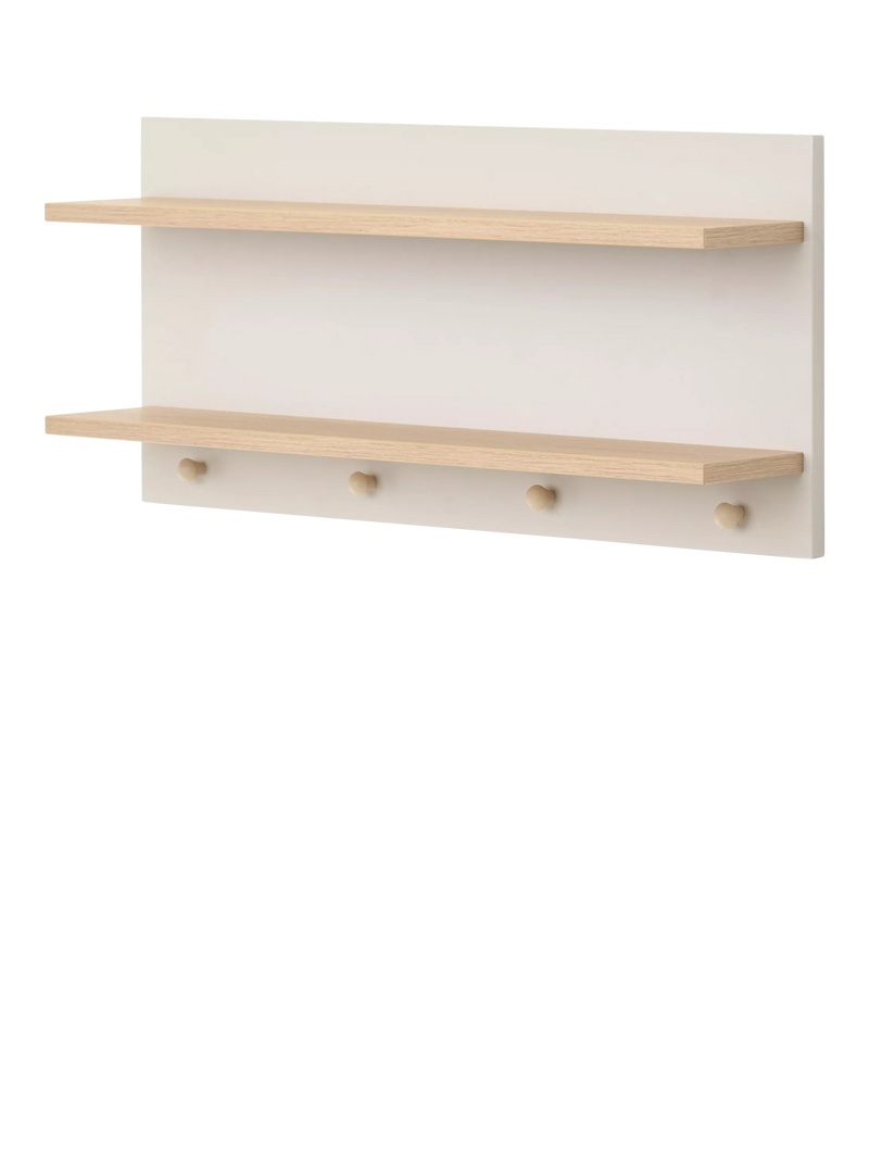 Obaby Thea wall shelf with hooks latte imported from the UK