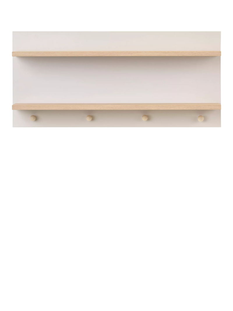 Obaby Thea wall shelf with hooks latte imported from the UK
