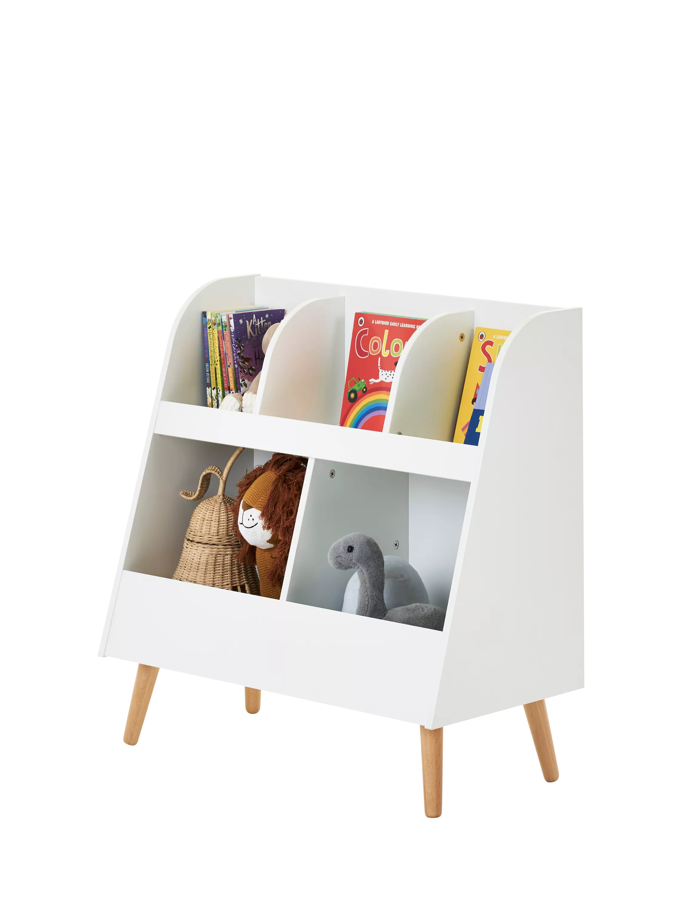 Obaby Maya nursery toy storage white and natural, UK version