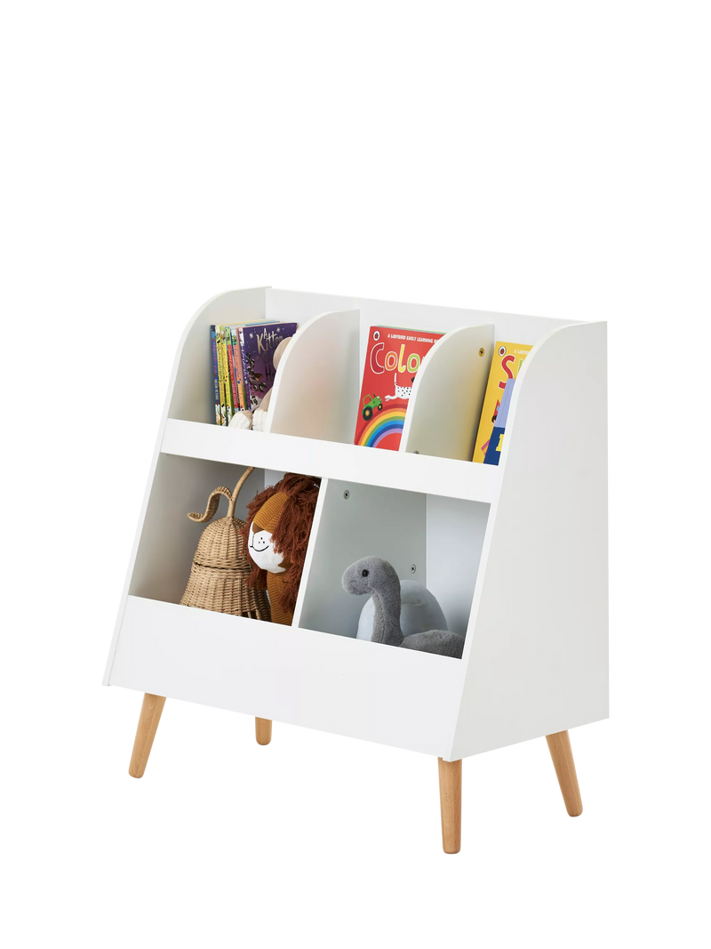 Obaby Maya nursery toy storage white and natural, UK version