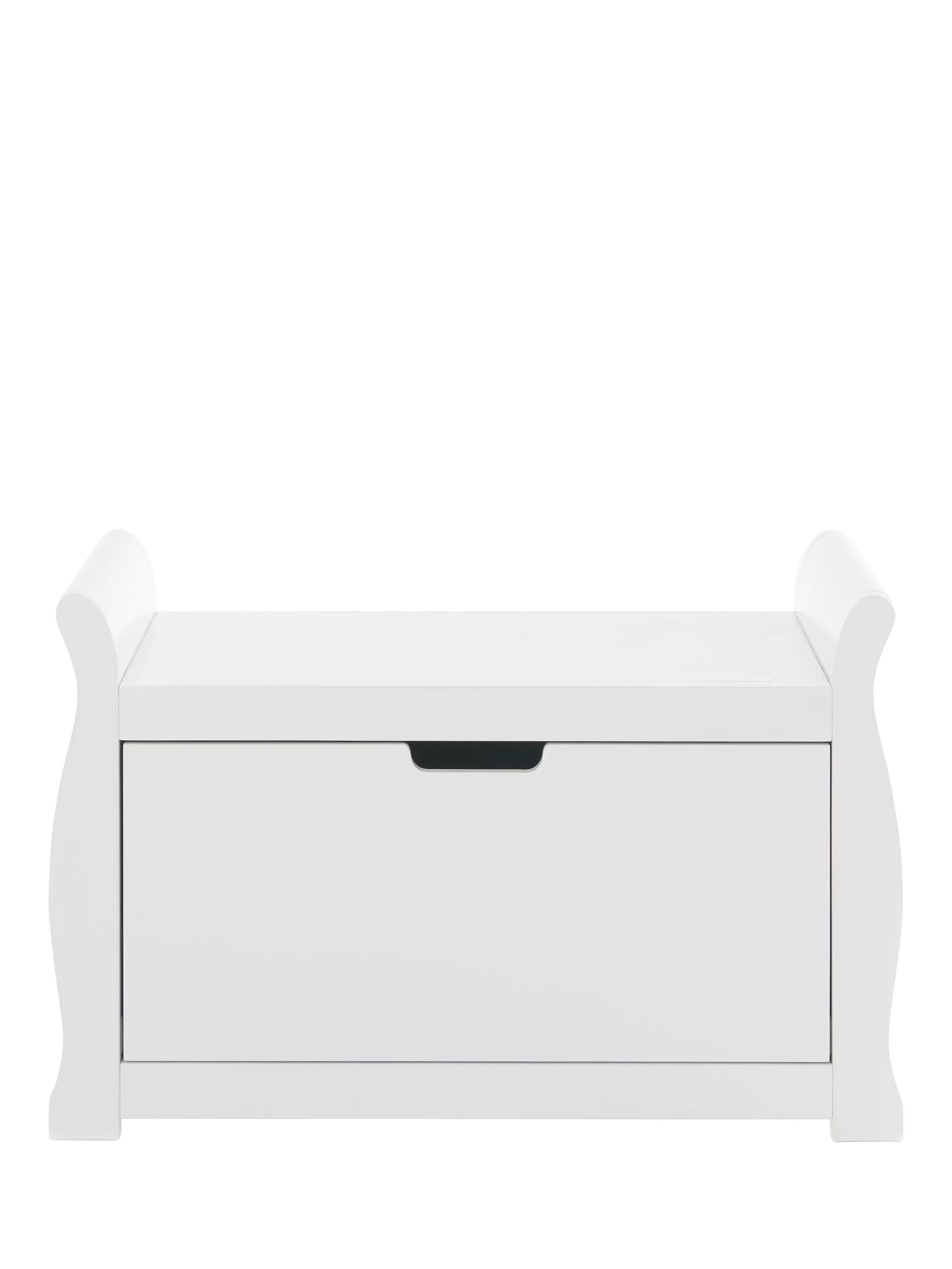 Obaby Stamford white toy box with 46-litre capacity - British product