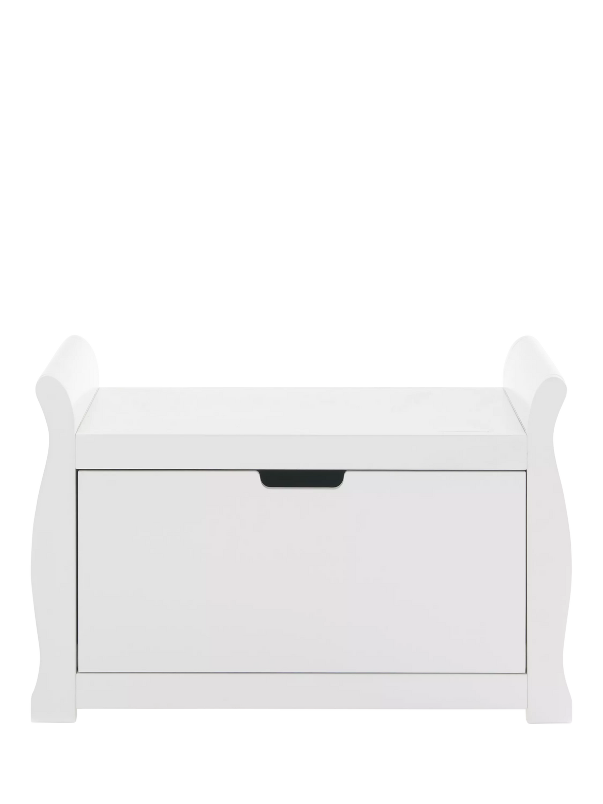 Obaby Stamford white toy box with 46-litre capacity - British product