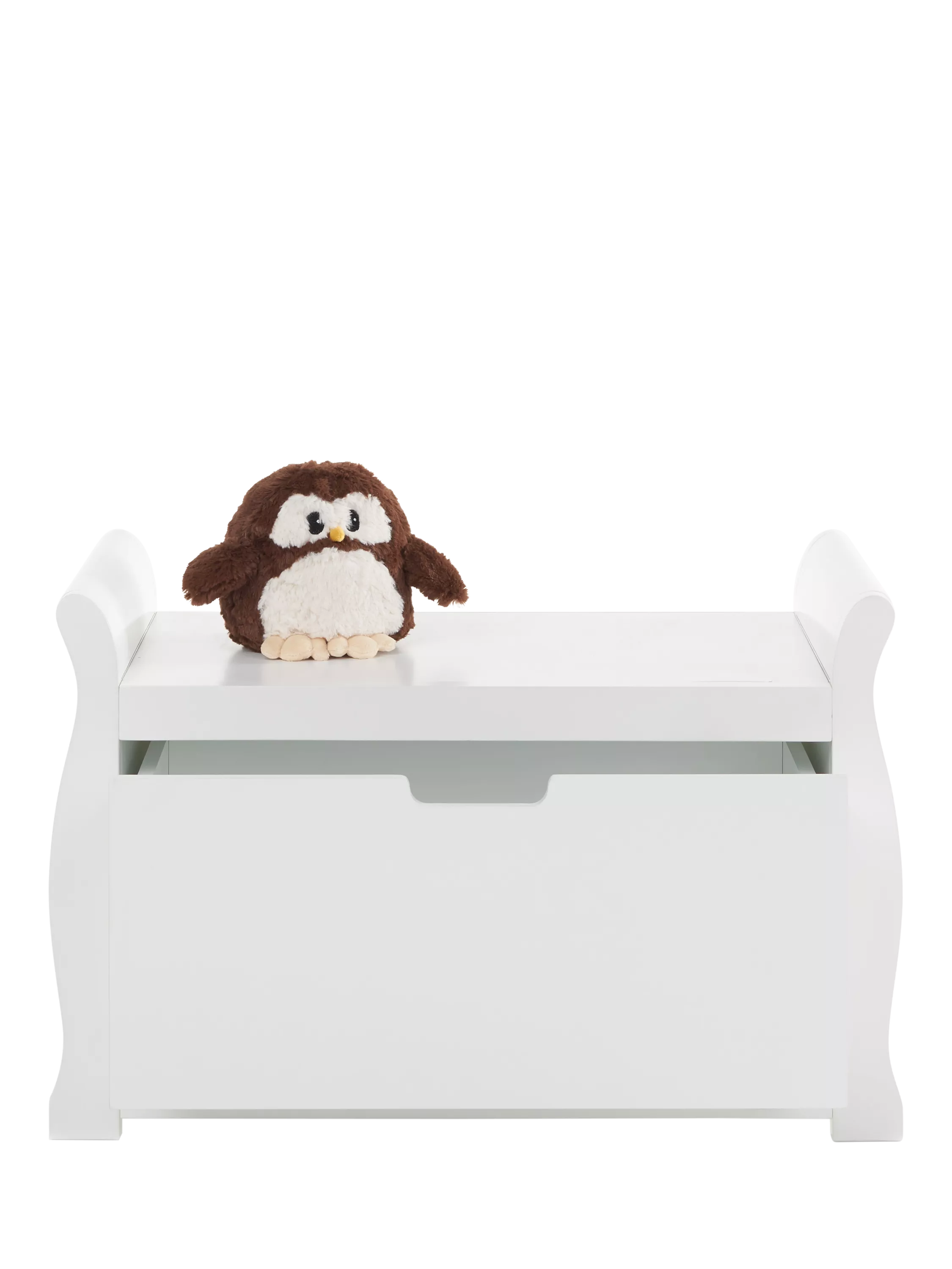 Obaby Stamford white toy box with 46-litre capacity - British product