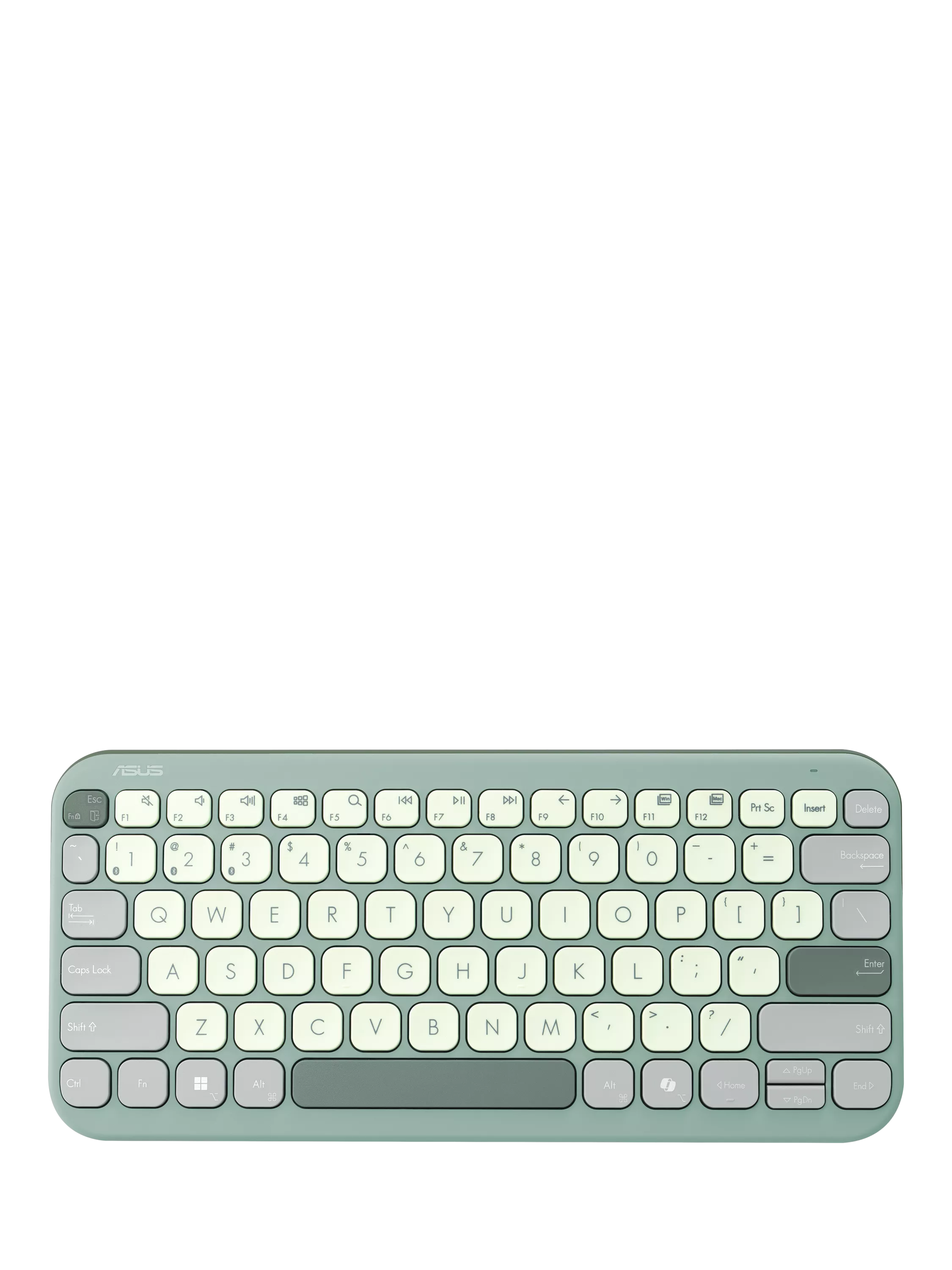 ASUS KW100 Marshmallow Compact Wireless Keyboard, Green Tea Latte