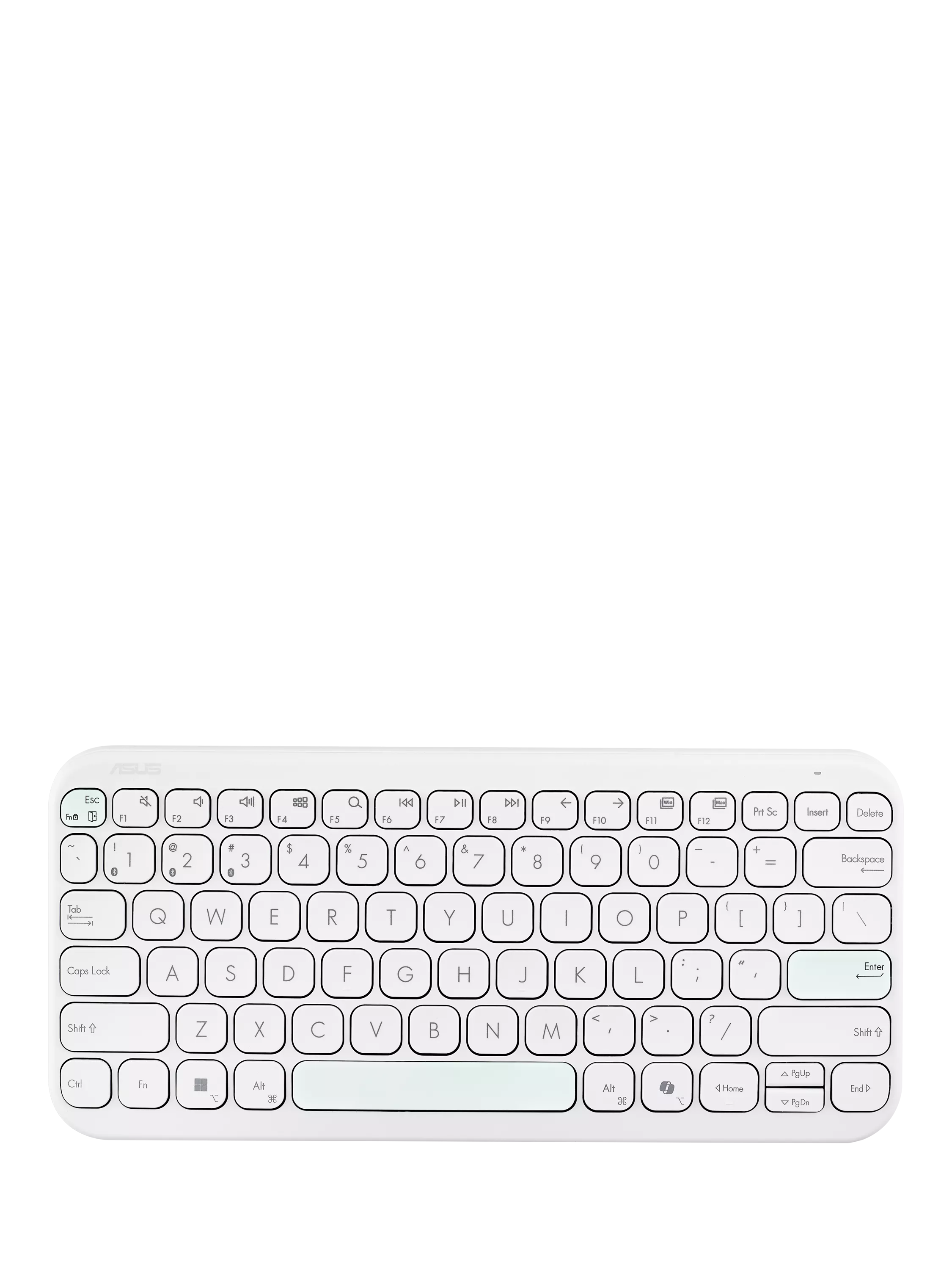 ASUS KW100 Marshmallow Compact Wireless Keyboard, White