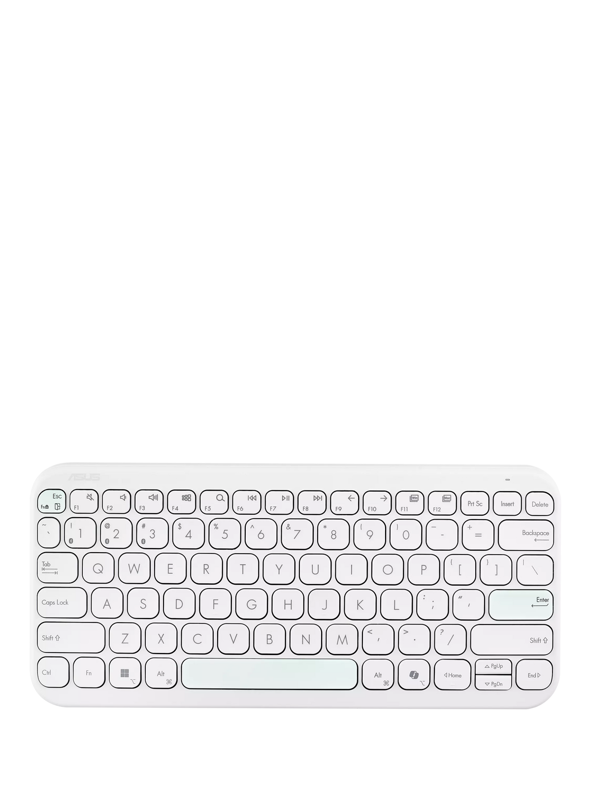 ASUS KW100 Marshmallow Compact Wireless Keyboard, White