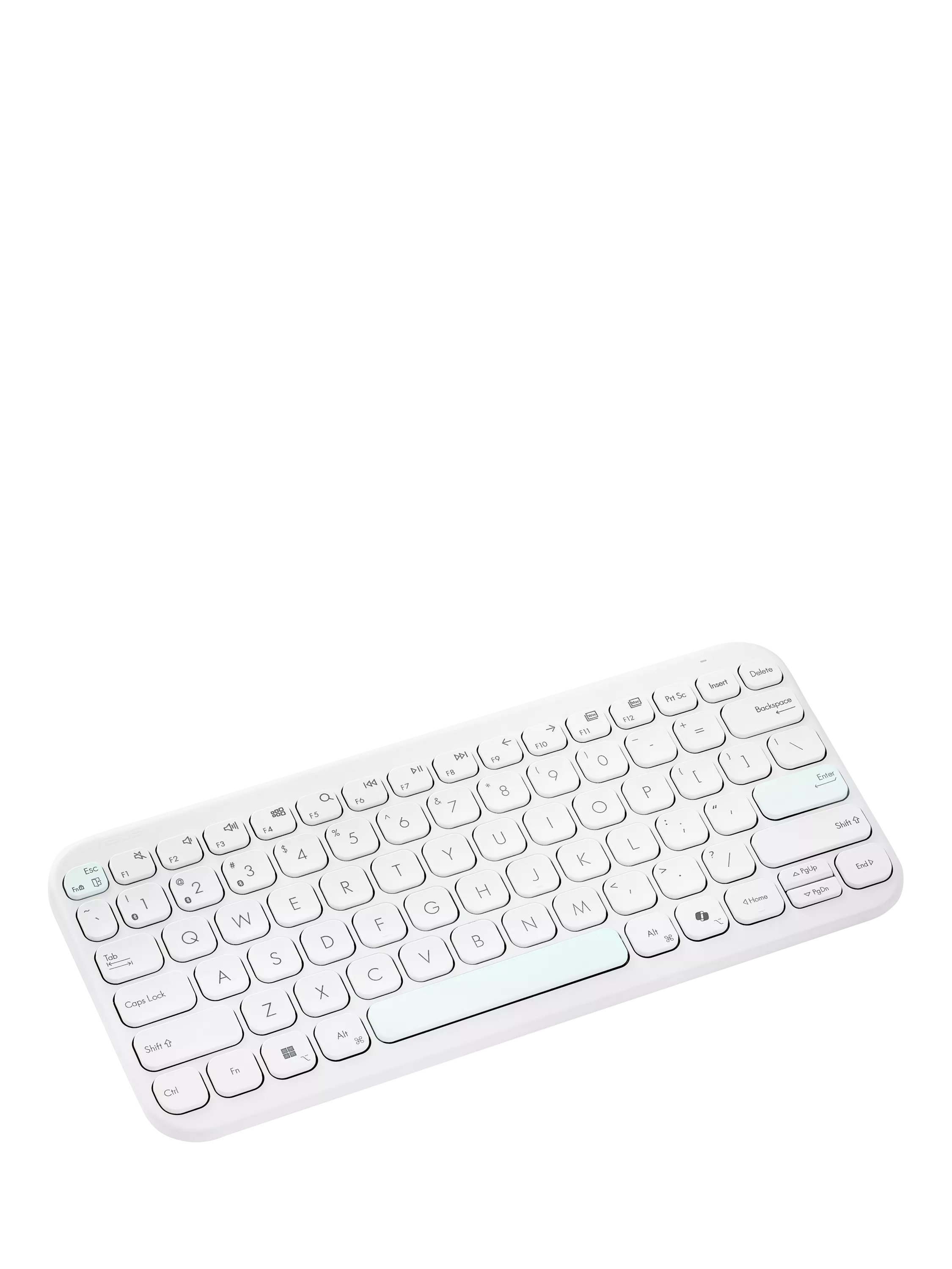ASUS KW100 Marshmallow compact wireless keyboard white - British product