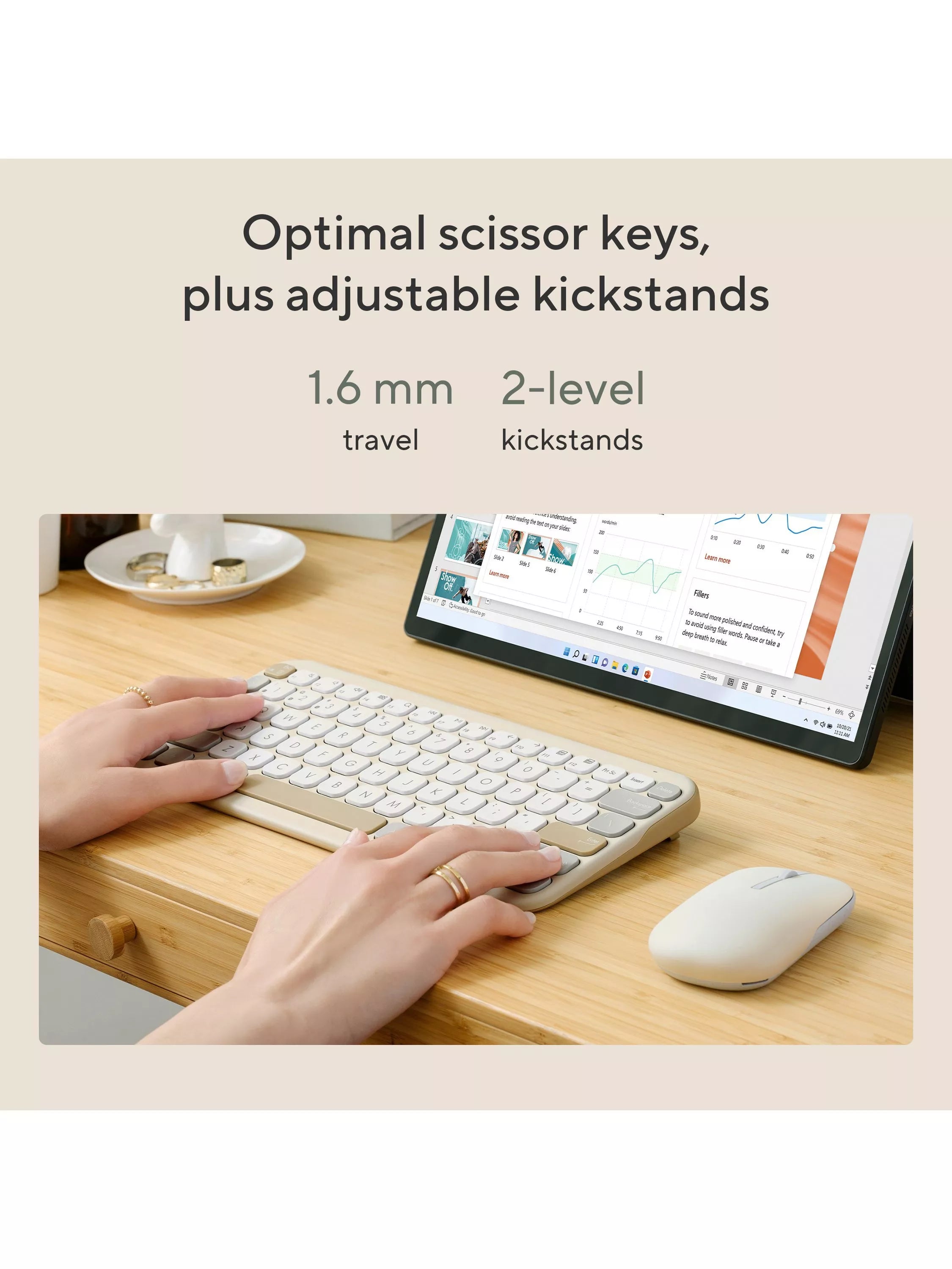 ASUS KW100 Marshmallow compact wireless keyboard white - British product