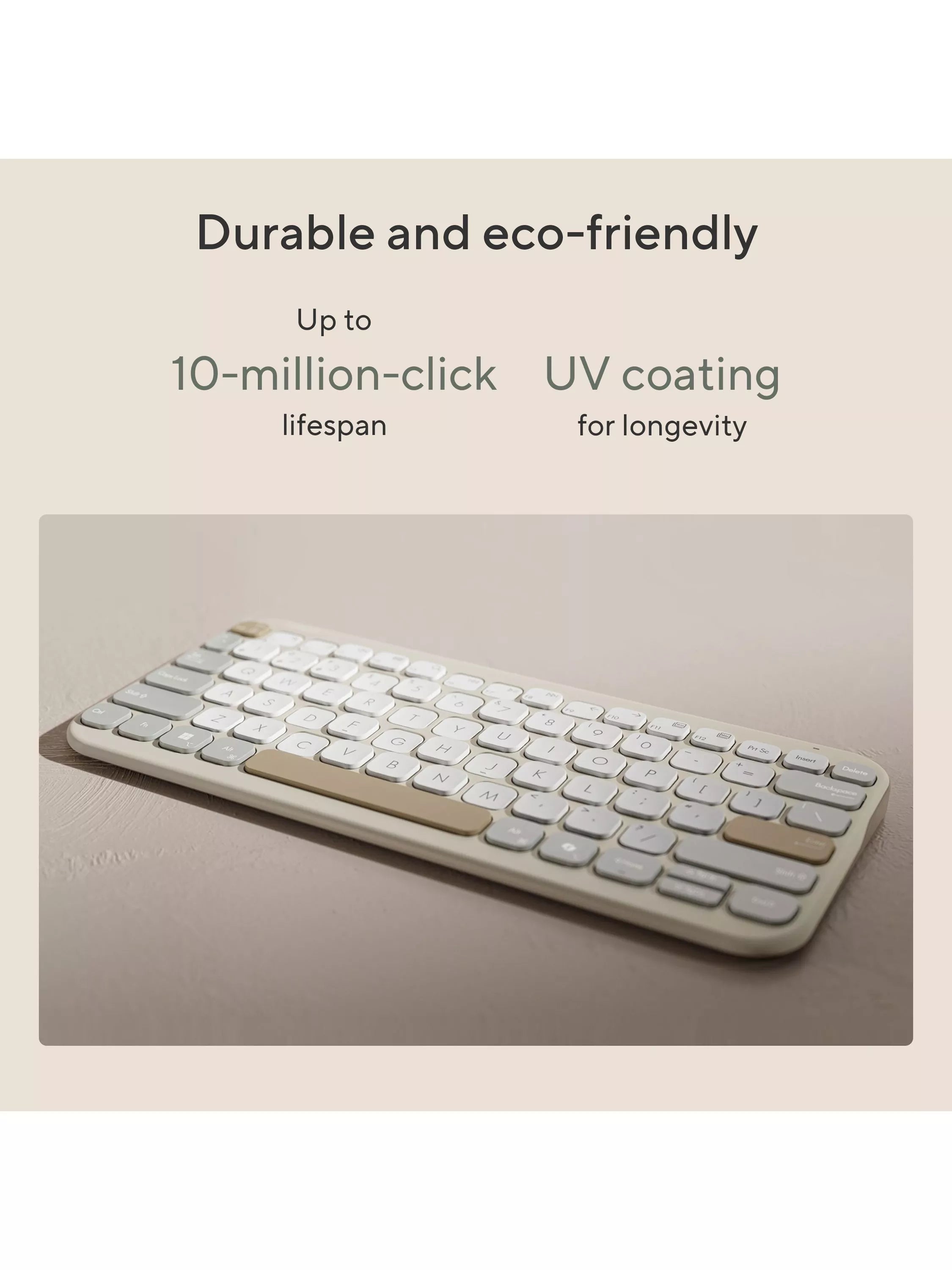 ASUS KW100 Marshmallow compact wireless keyboard white - British product
