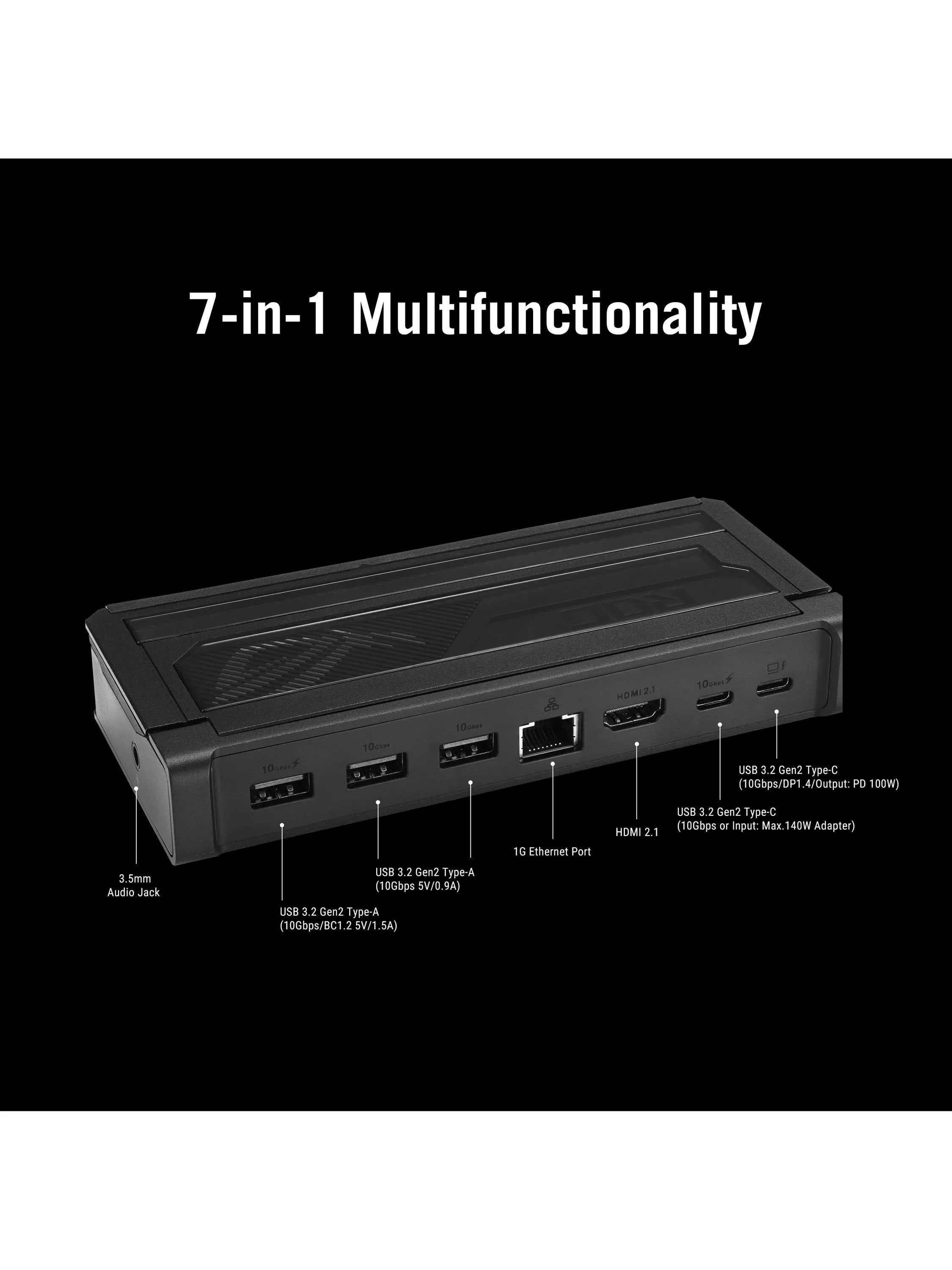 ASUS ROG Bulwark Dock 7-in-1 port hub, imported from the UK