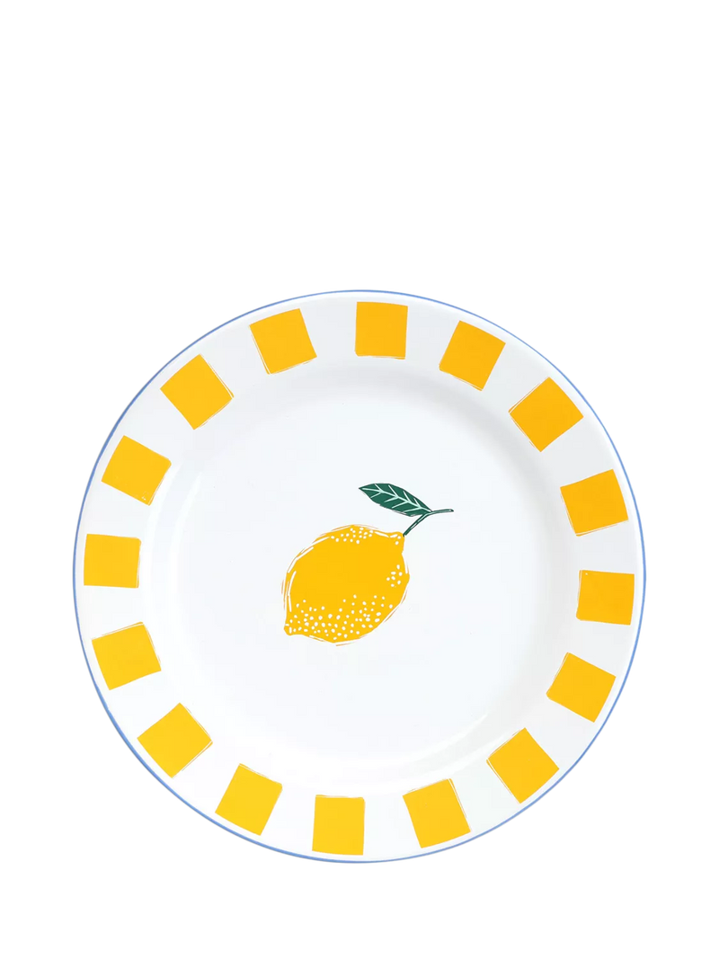 Talking Tables lemon enamel plate 20cm (British brand)