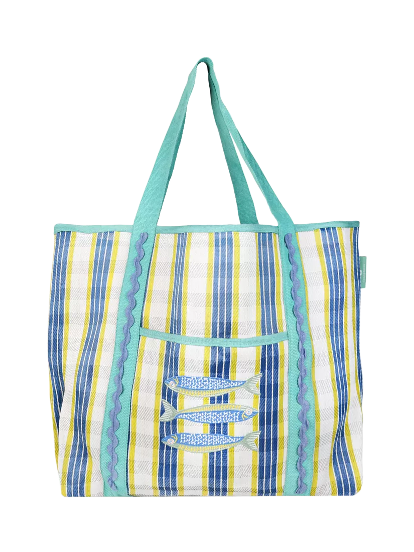 Talking Tables Sardine Check Tote Bag - British product