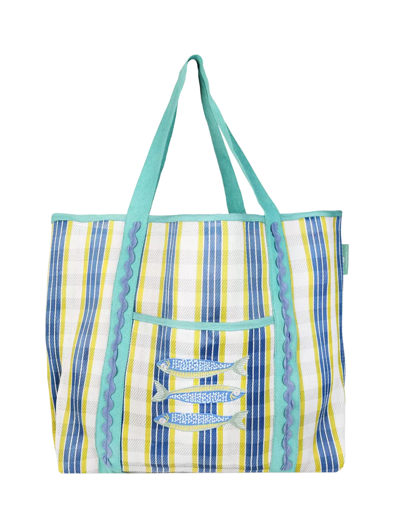 Talking Tables Sardine Check Tote Bag - British product