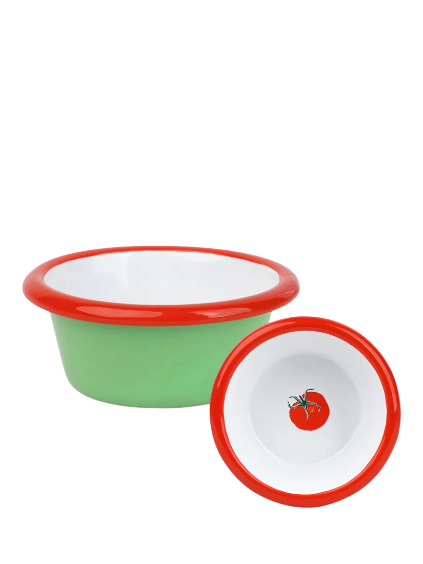 Talking Tables tomato enamel dip dish 8cm, British product