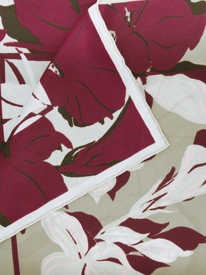 John Lewis silk floral border square scarf 65x65cm - British product