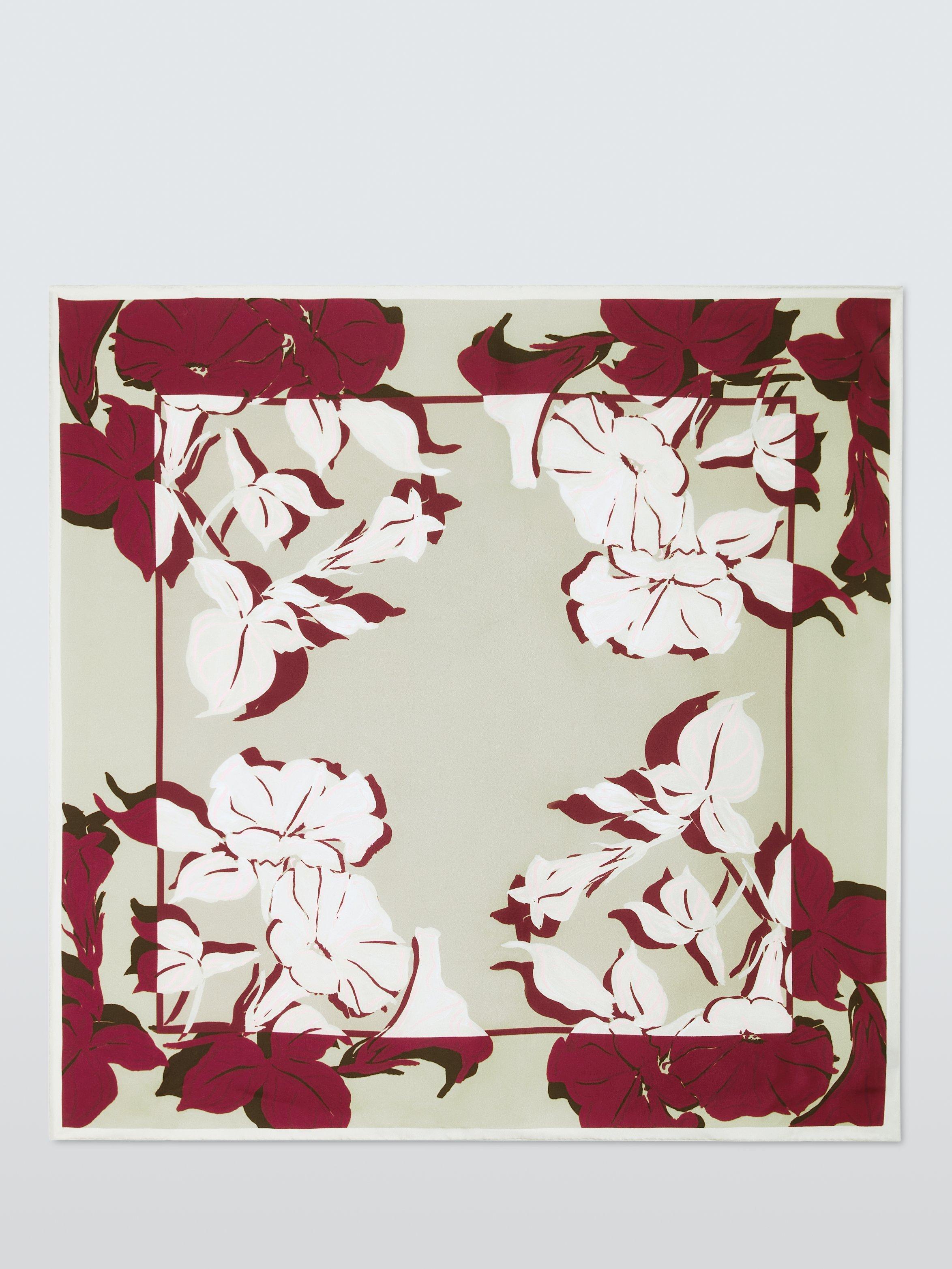 John Lewis silk floral border square scarf 65x65cm - British product