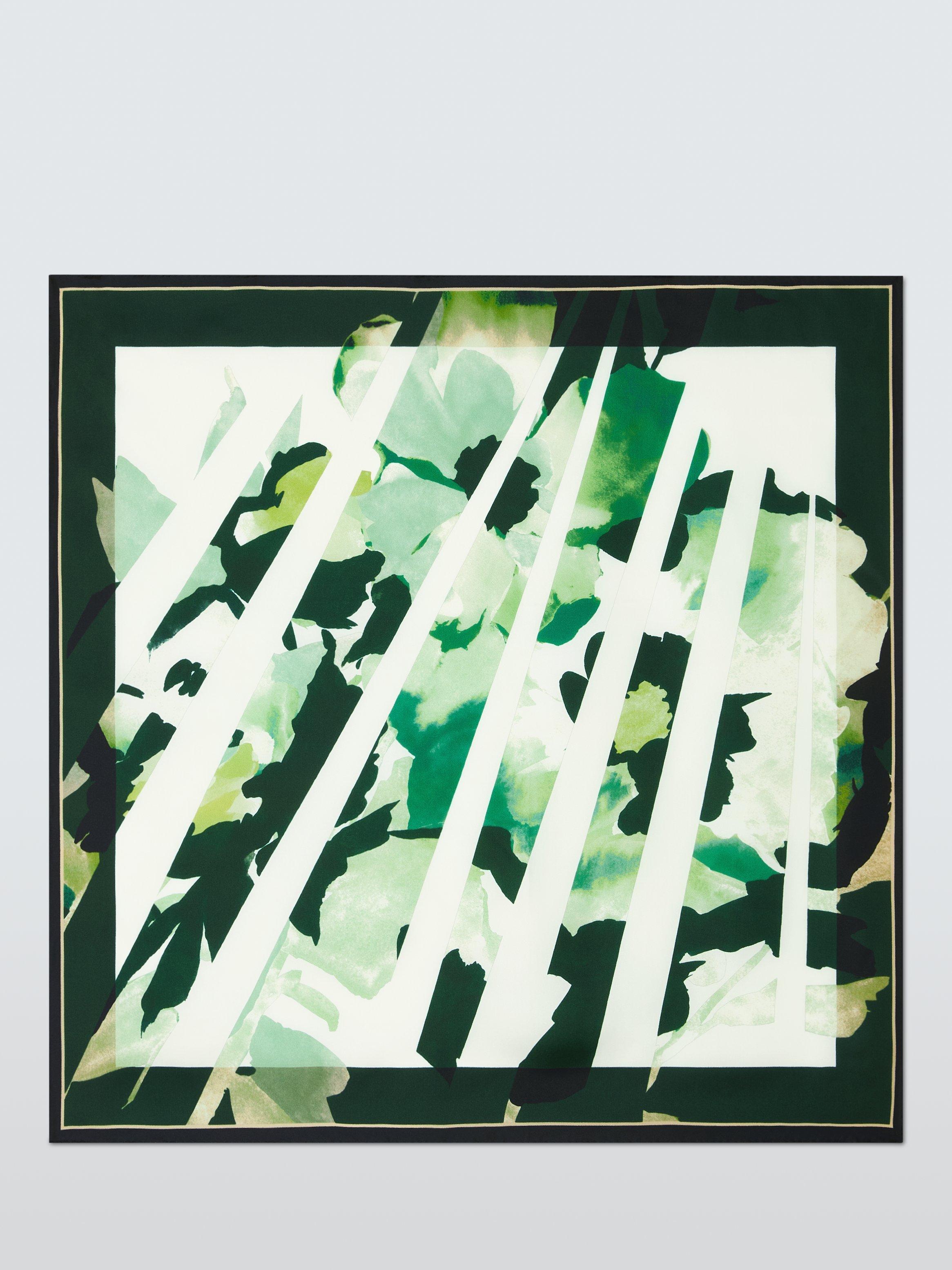 John Lewis silk square scarf green multi, imported from the UK