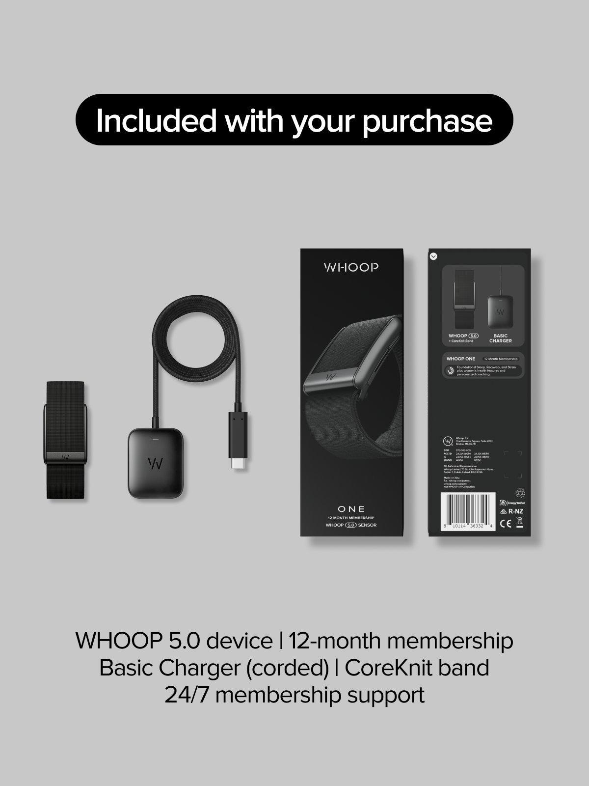 WHOOP One 5.0 fitness wearable Jet Black, UK version