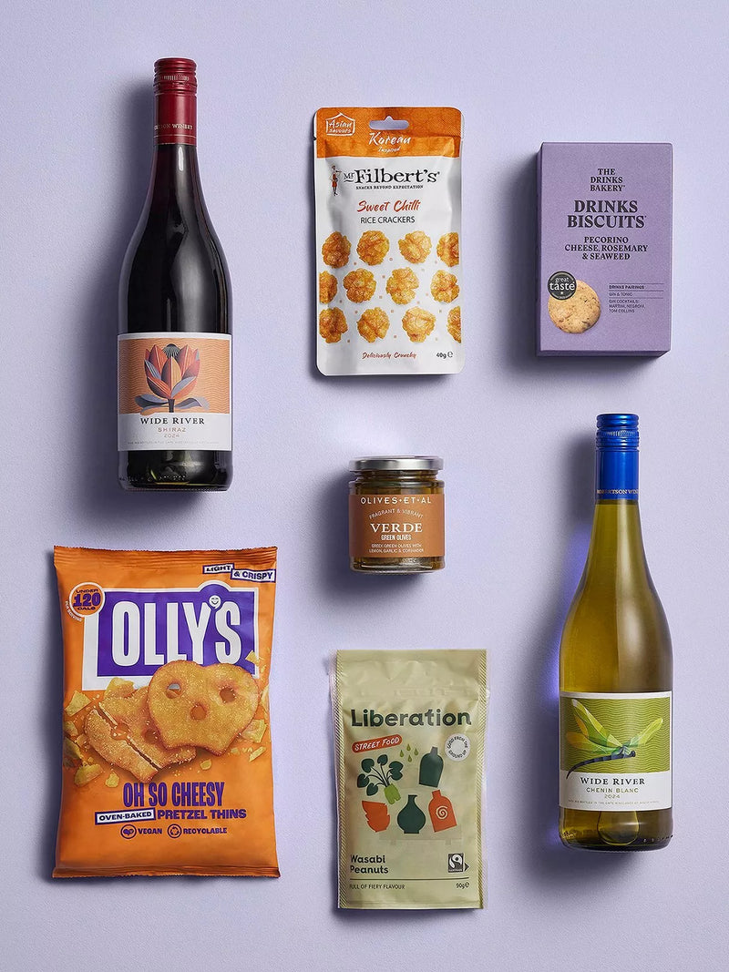 John Lewis wine and nibbles gift box (British brand)
