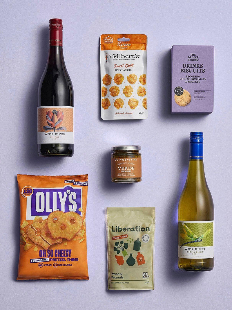 John Lewis wine and nibbles gift box (British brand)
