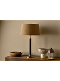 nkuku Digha wood and metal table lamp base, imported from the UK