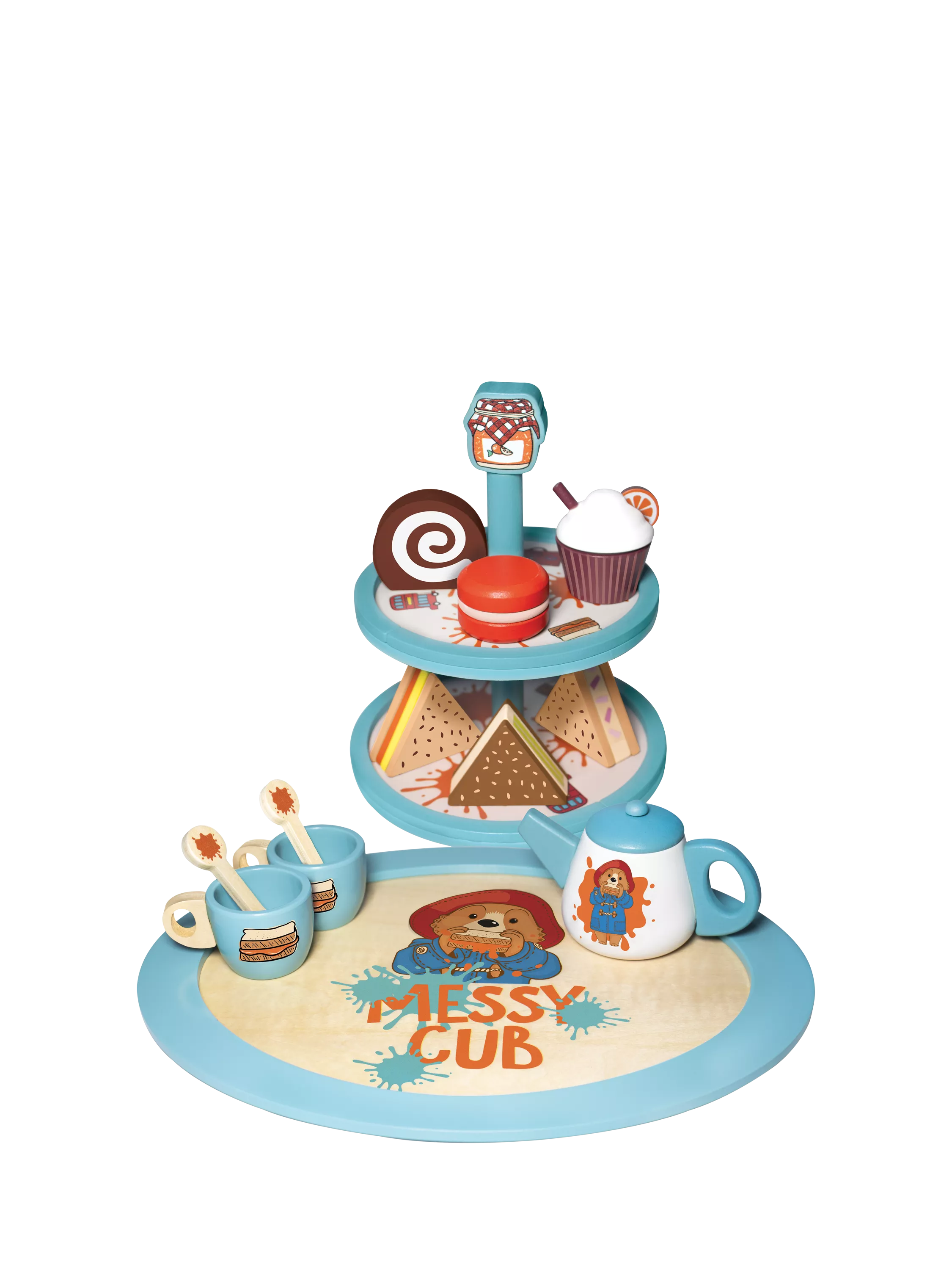 Paddington Bear wooden tea party play set - British product