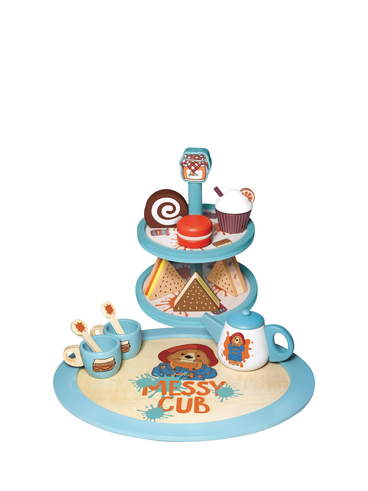Paddington Bear wooden tea party play set - British product