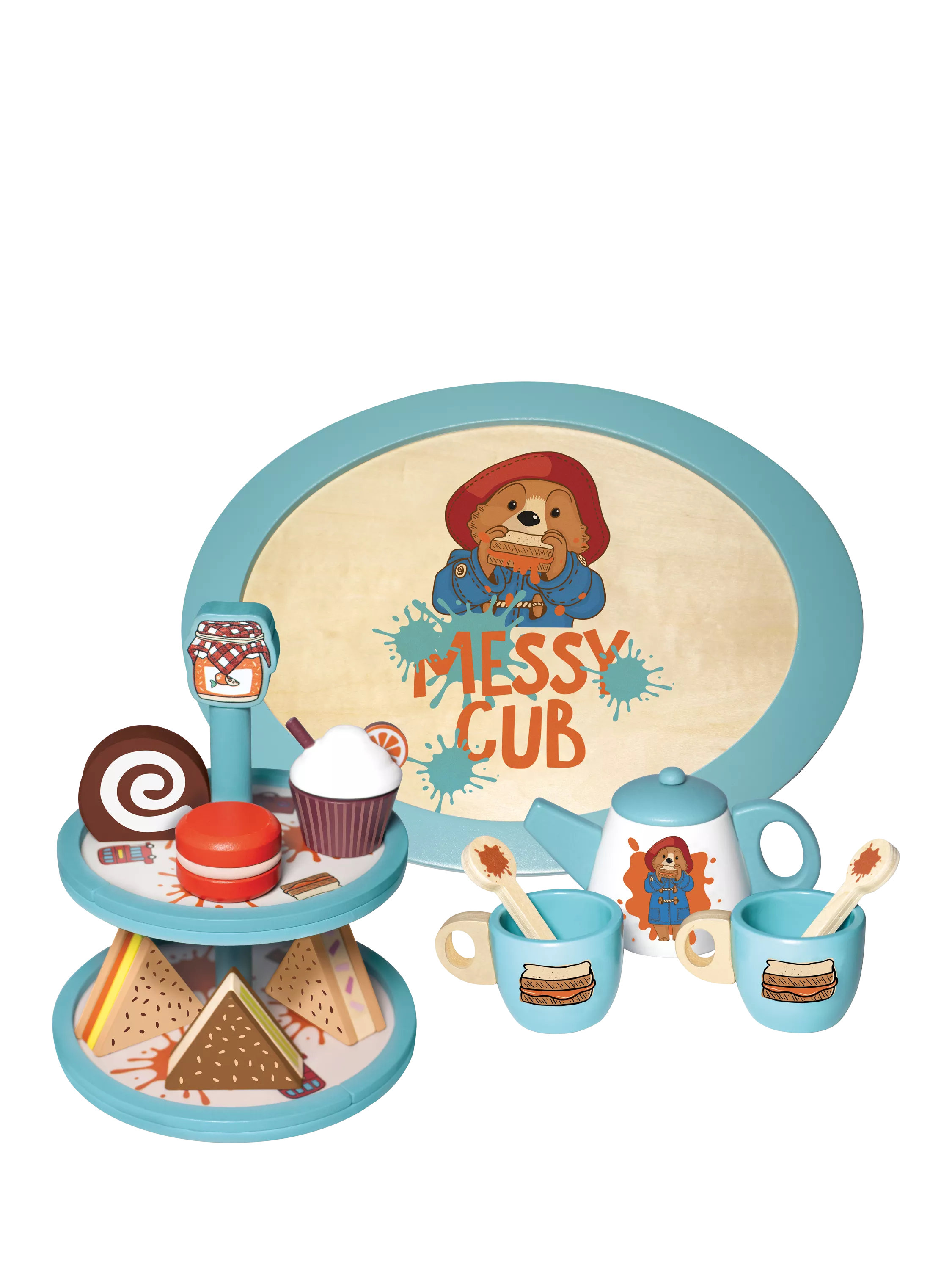 Paddington Bear wooden tea party play set - British product