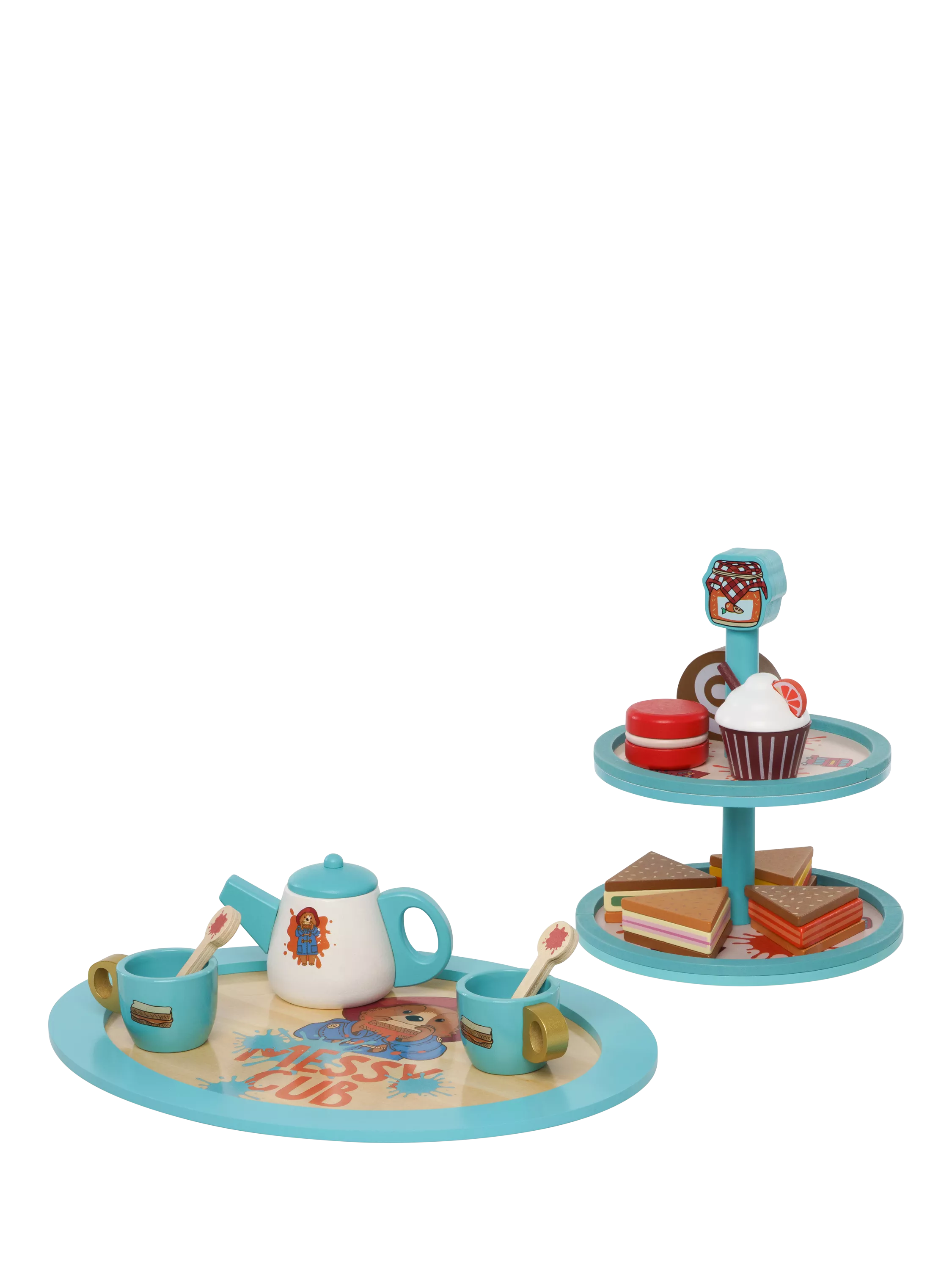 Paddington Bear wooden tea party play set - British product
