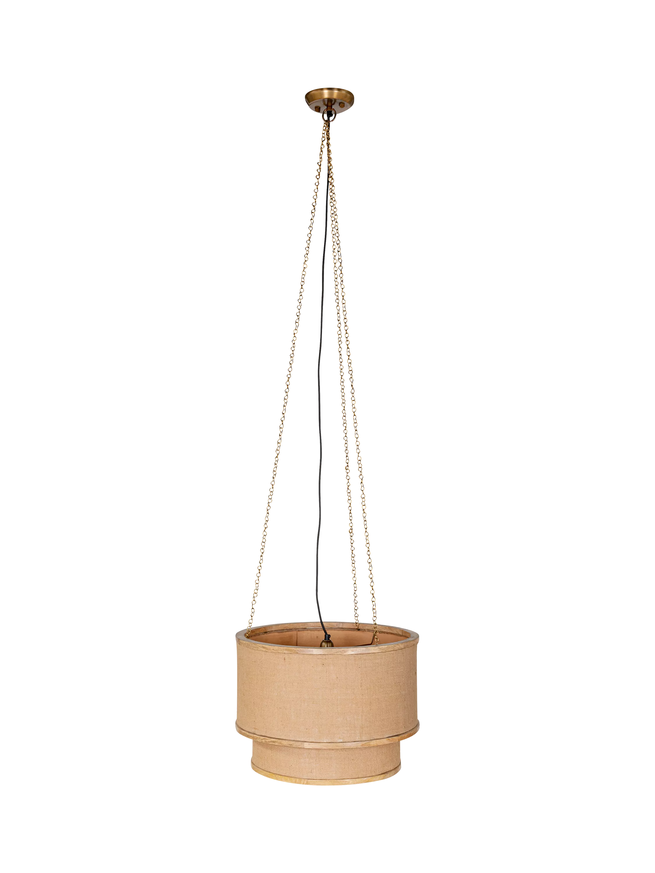 nkuku Darat mango wood and jute ceiling light natural, British brand